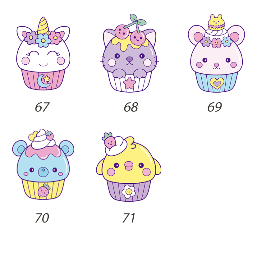 Coton lavable cupcake ours (70)