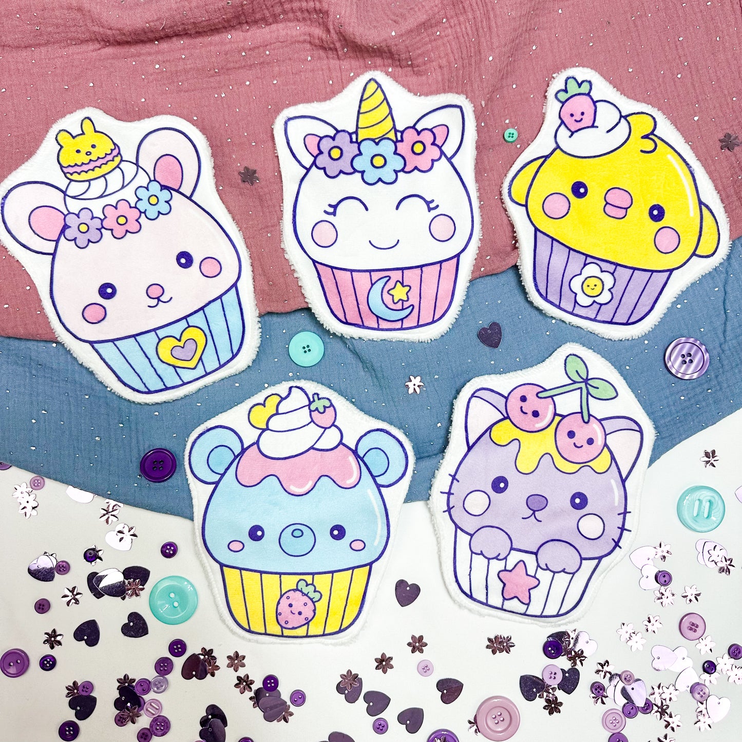 Coton lavable cupcake ours (70)