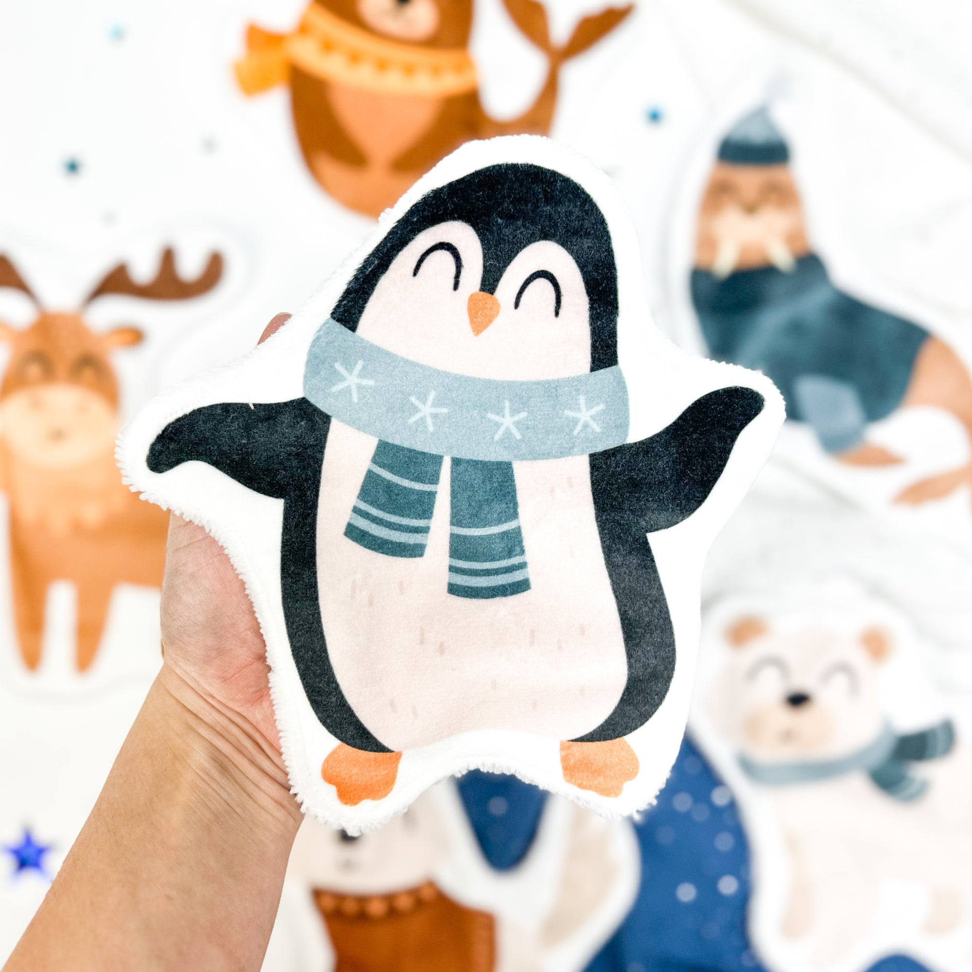 Coton lavable bĂ©bĂ© XXL â pingouin â coton rĂ©utilisable et ultra doux