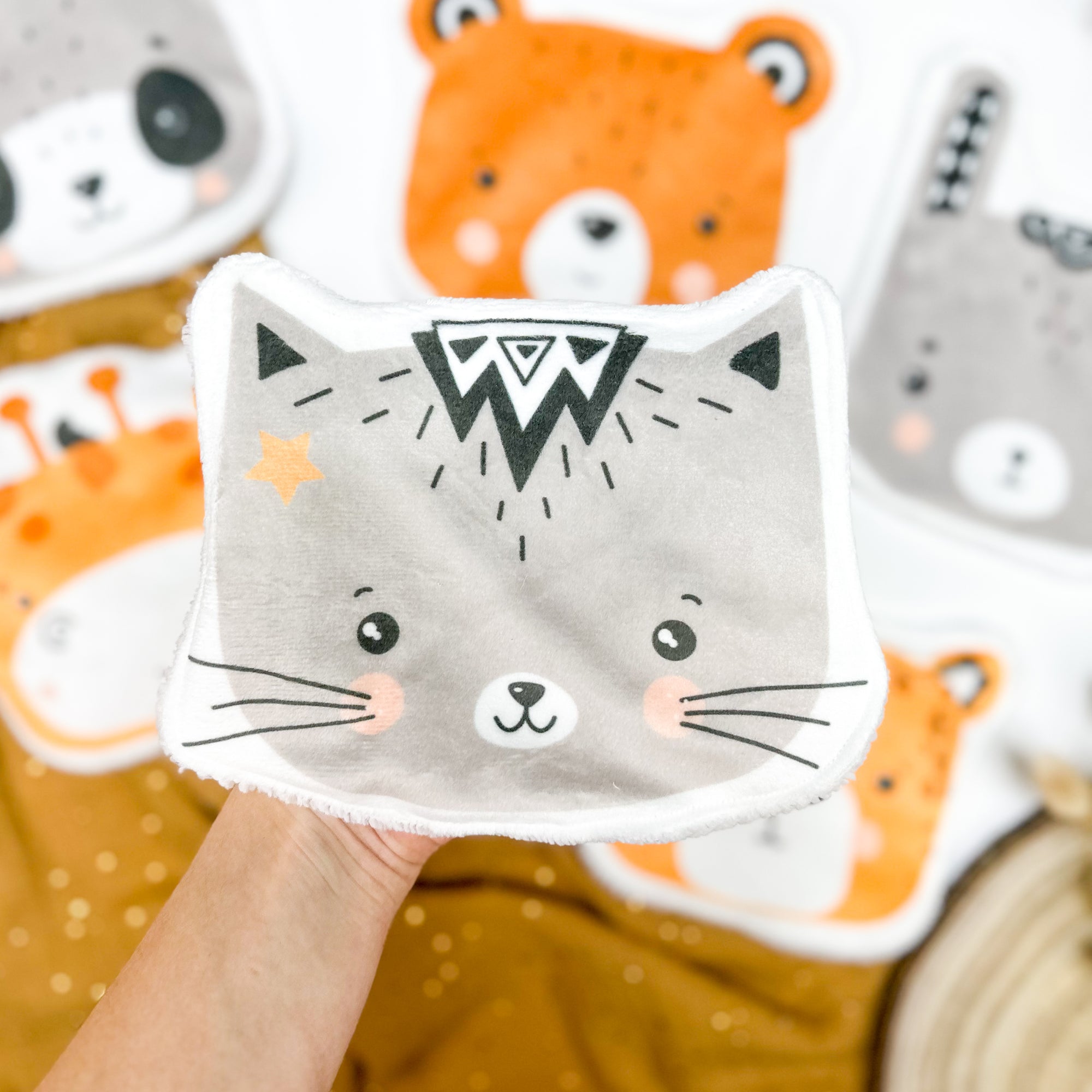 Coton lavable bĂ©bĂ© XXL â chat scandinave â coton rĂ©utilisable et ultra doux