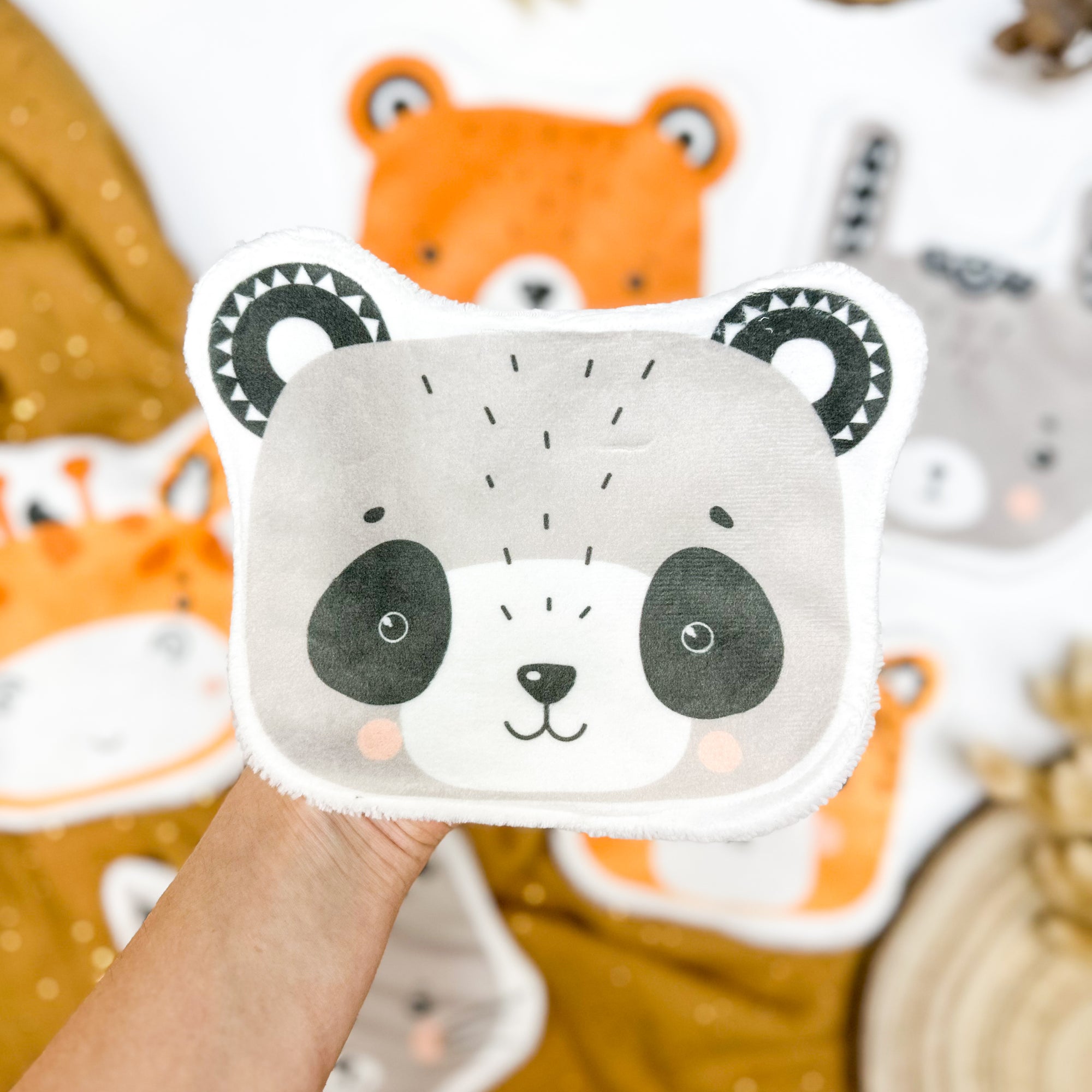 Coton lavable bĂ©bĂ© XXL â panda scandinave â coton rĂ©utilisable et ultra doux