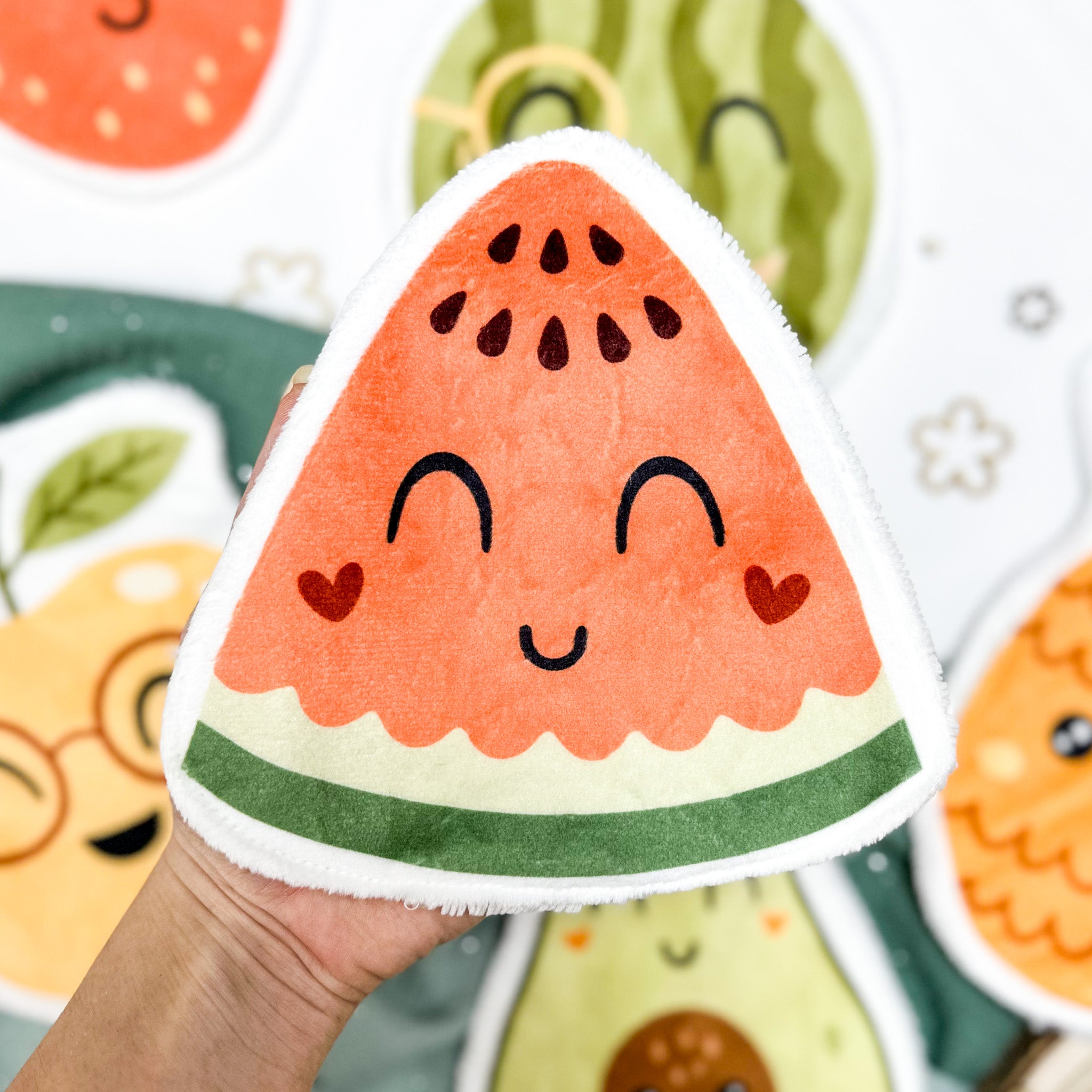 Coton lavable bébé XXL – pastèque rigolote – coton réutilisable et ultra doux