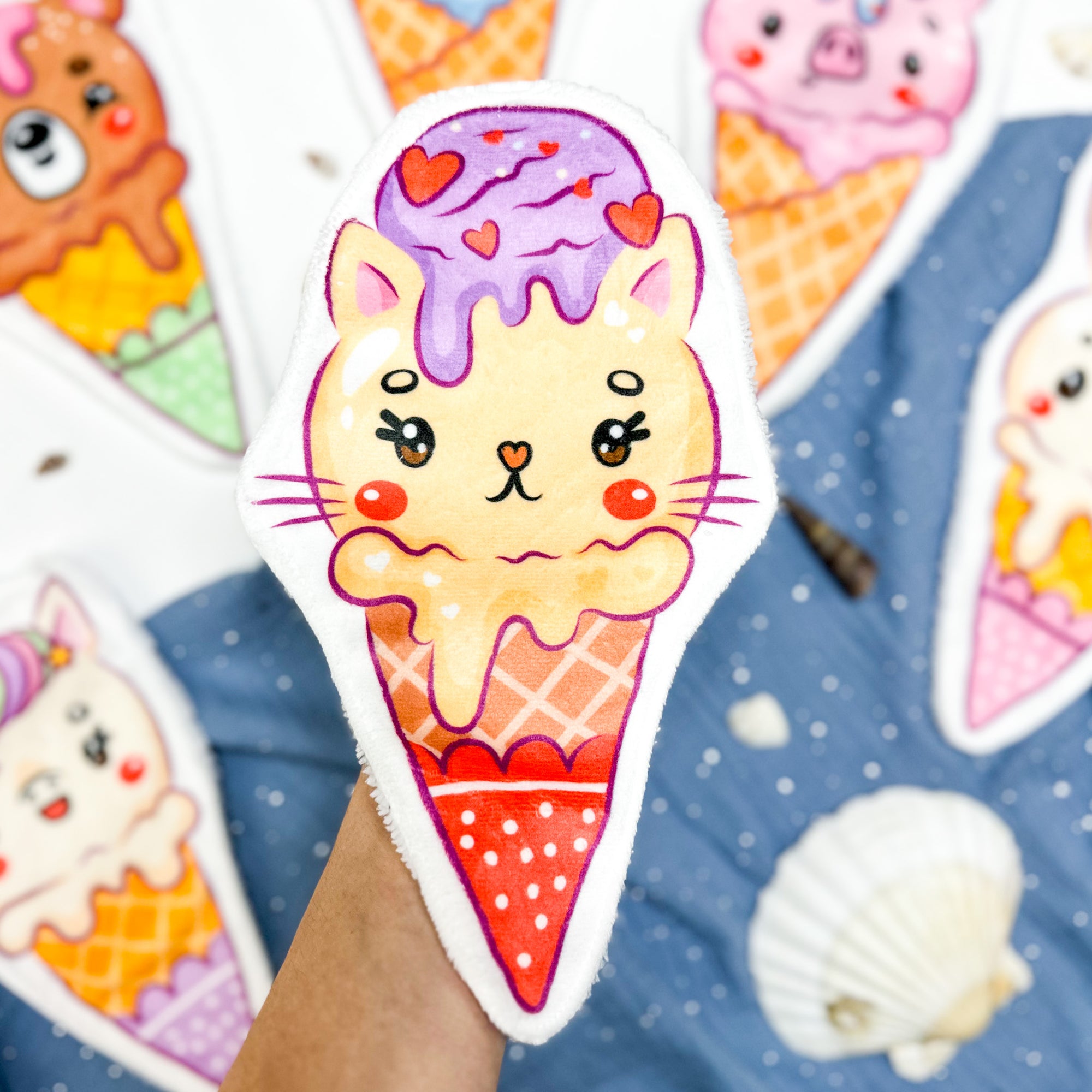 Coton lavable bĂ©bĂ© XXL â glace chat â coton rĂ©utilisable et ultra doux