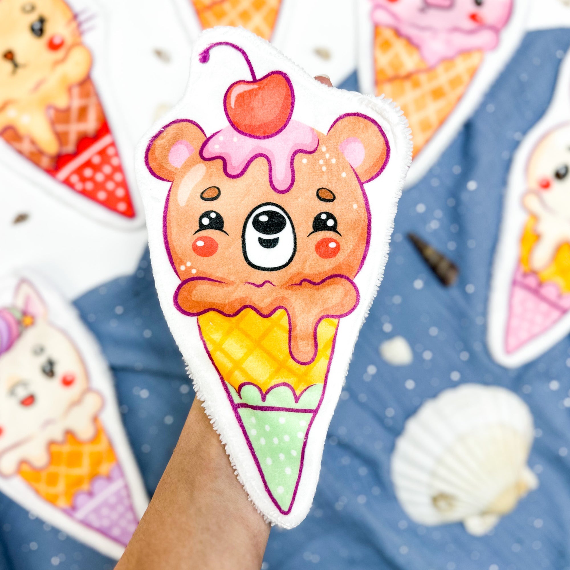 Coton lavable bĂ©bĂ© XXL â glace ours â coton rĂ©utilisable et ultra doux