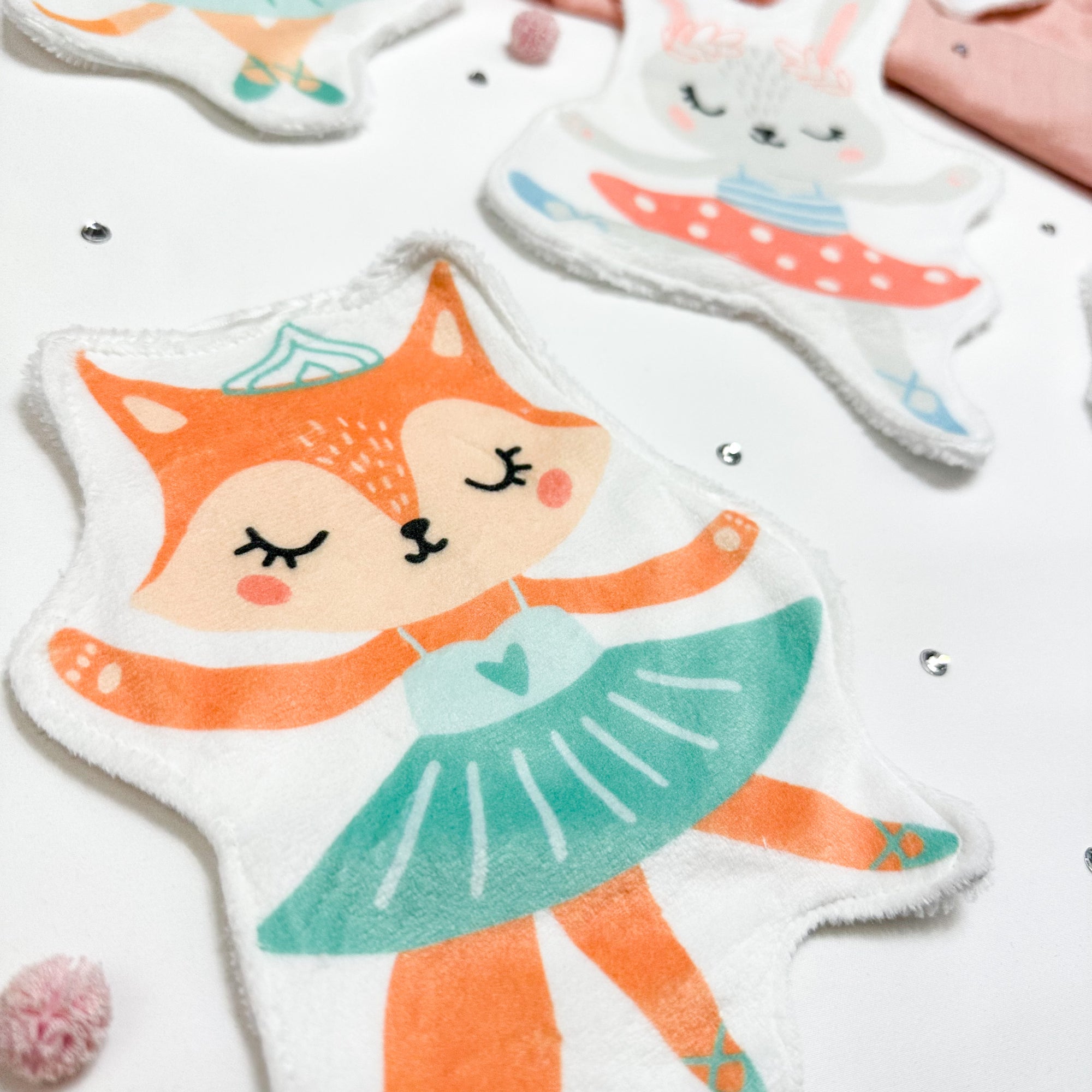 Coton lavable bébé XXL –  renard danseuse étoile – coton réutilisable et ultra doux