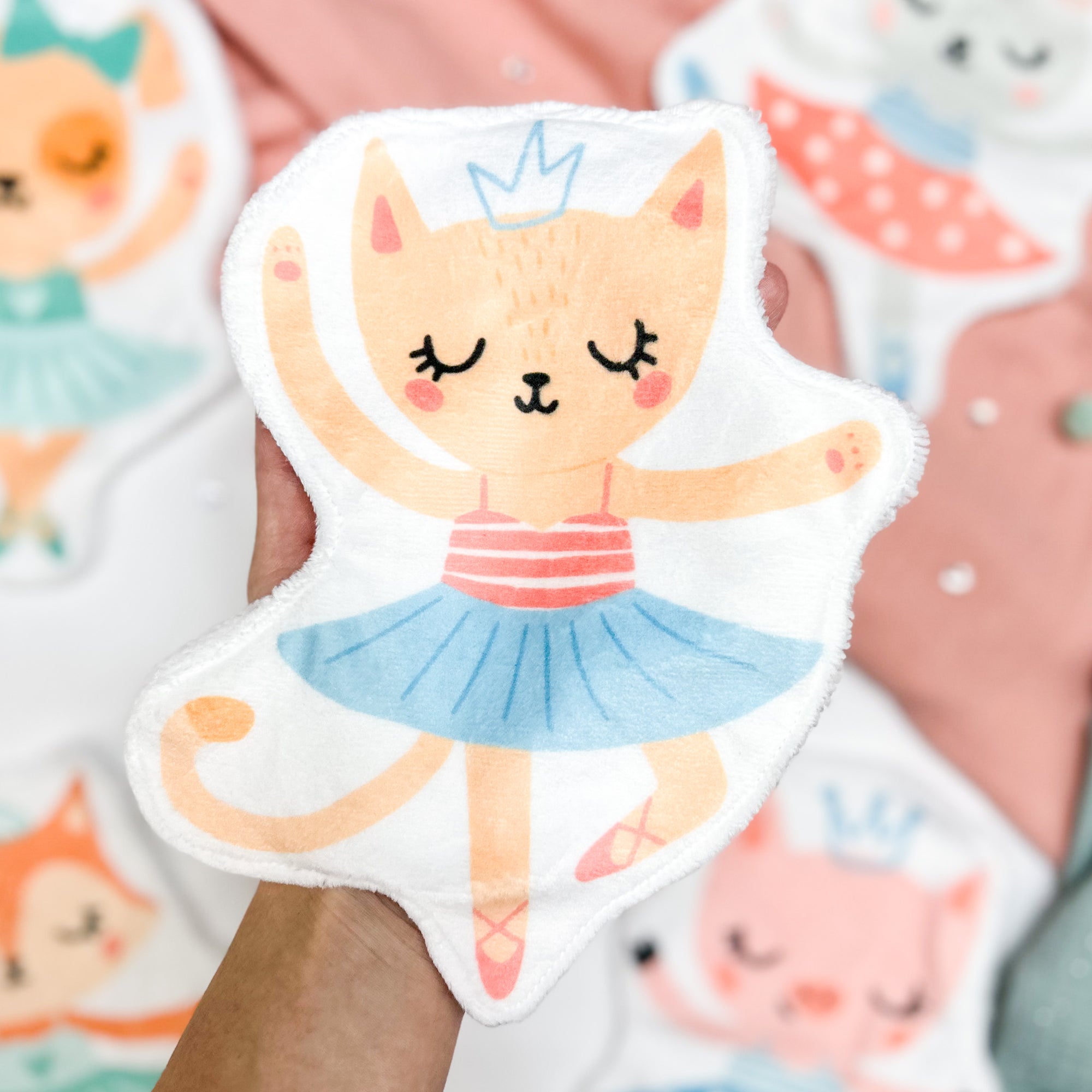 Coton lavable bébé XXL –  chat danseuse étoile – coton réutilisable et ultra doux