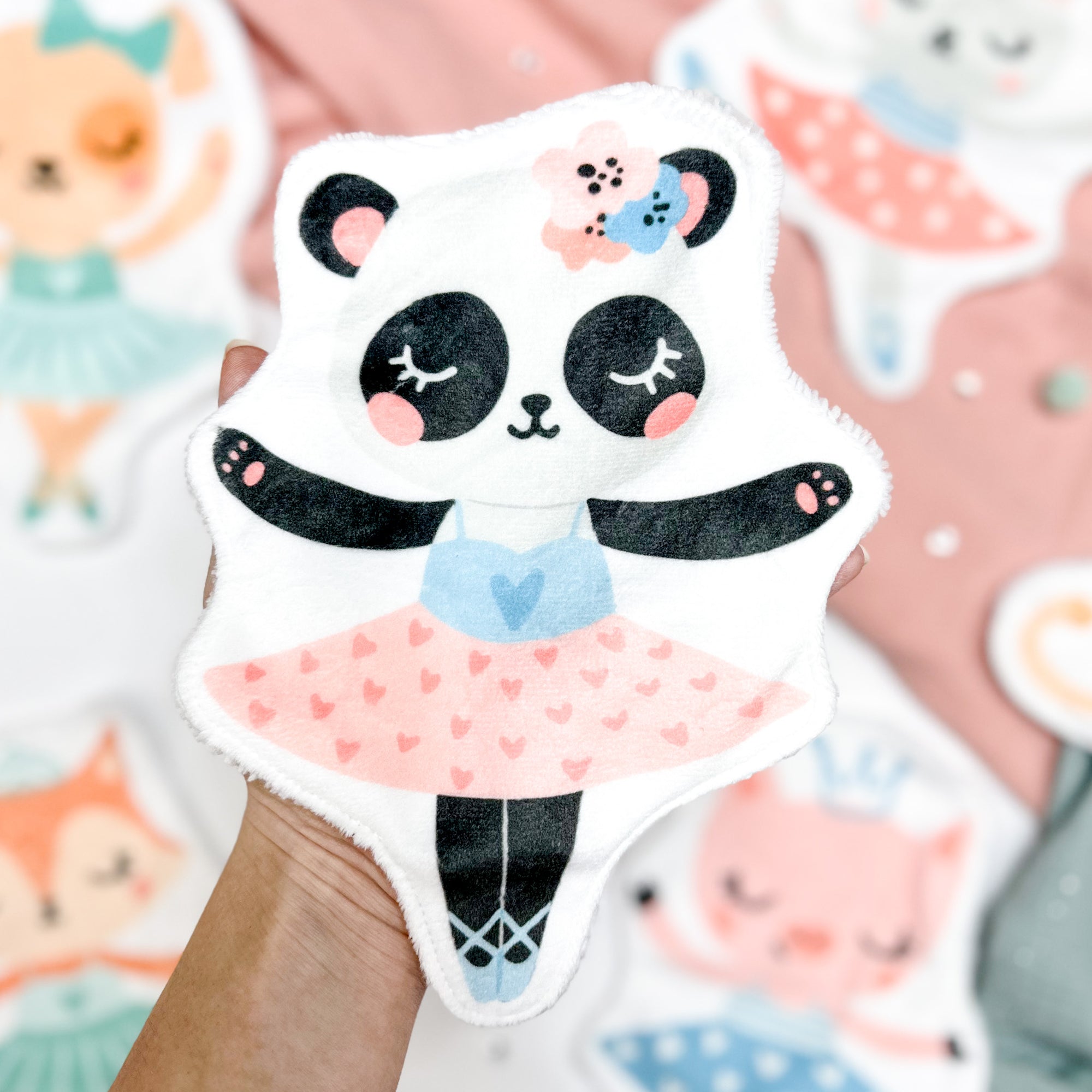 Coton lavable bébé XXL –  panda danseuse étoile – coton réutilisable et ultra doux