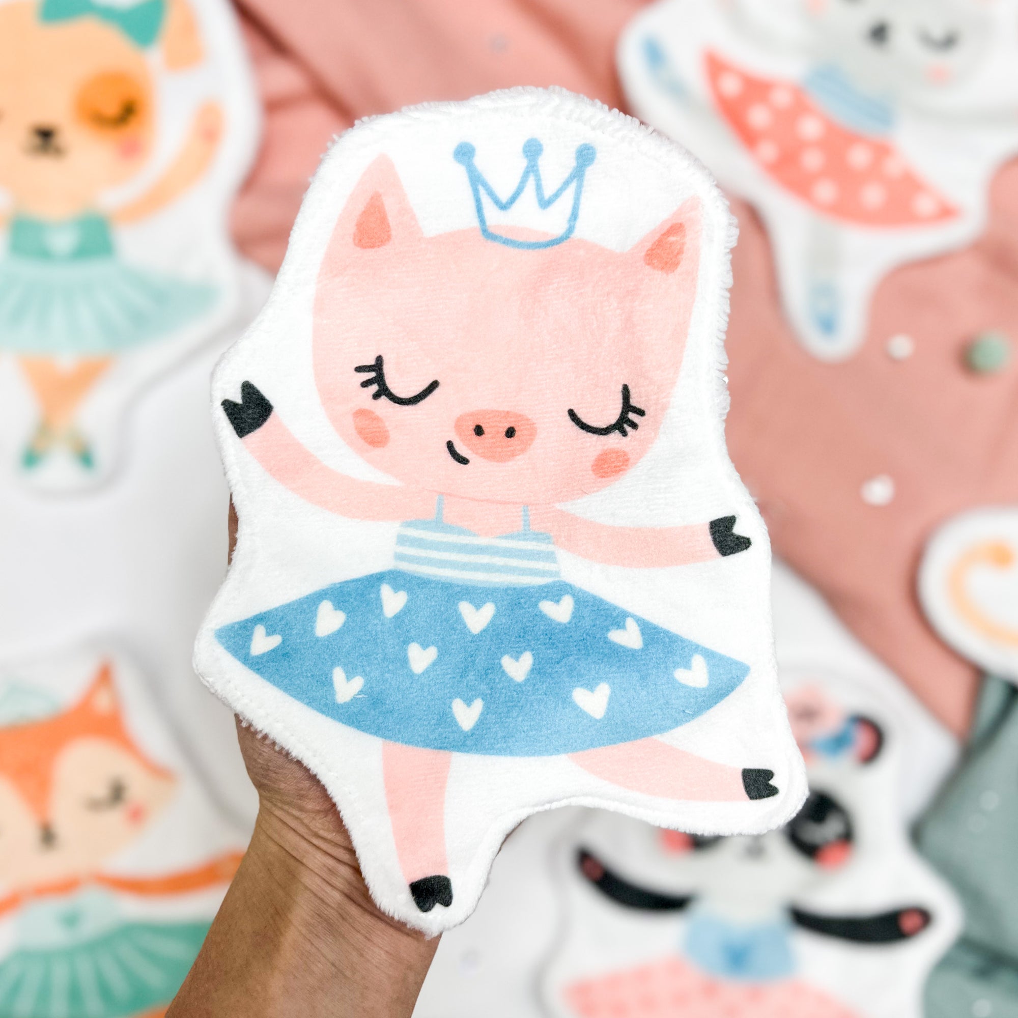 Coton lavable bébé XXL –  cochon danseuse étoile – coton réutilisable et ultra doux