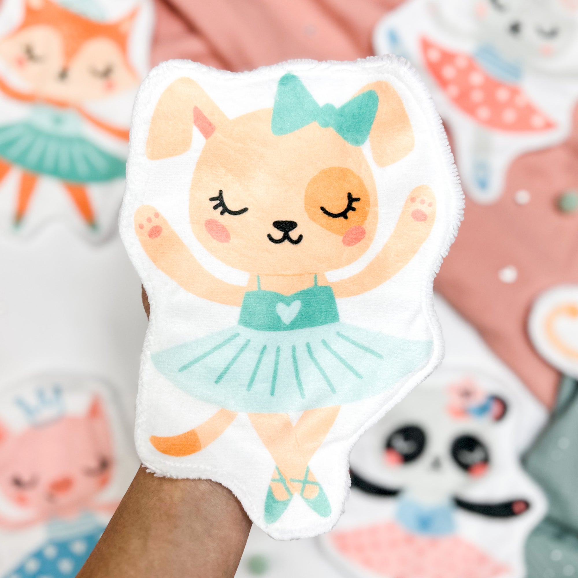 Coton lavable bébé XXL –  chien danseuse étoile – coton réutilisable et ultra doux