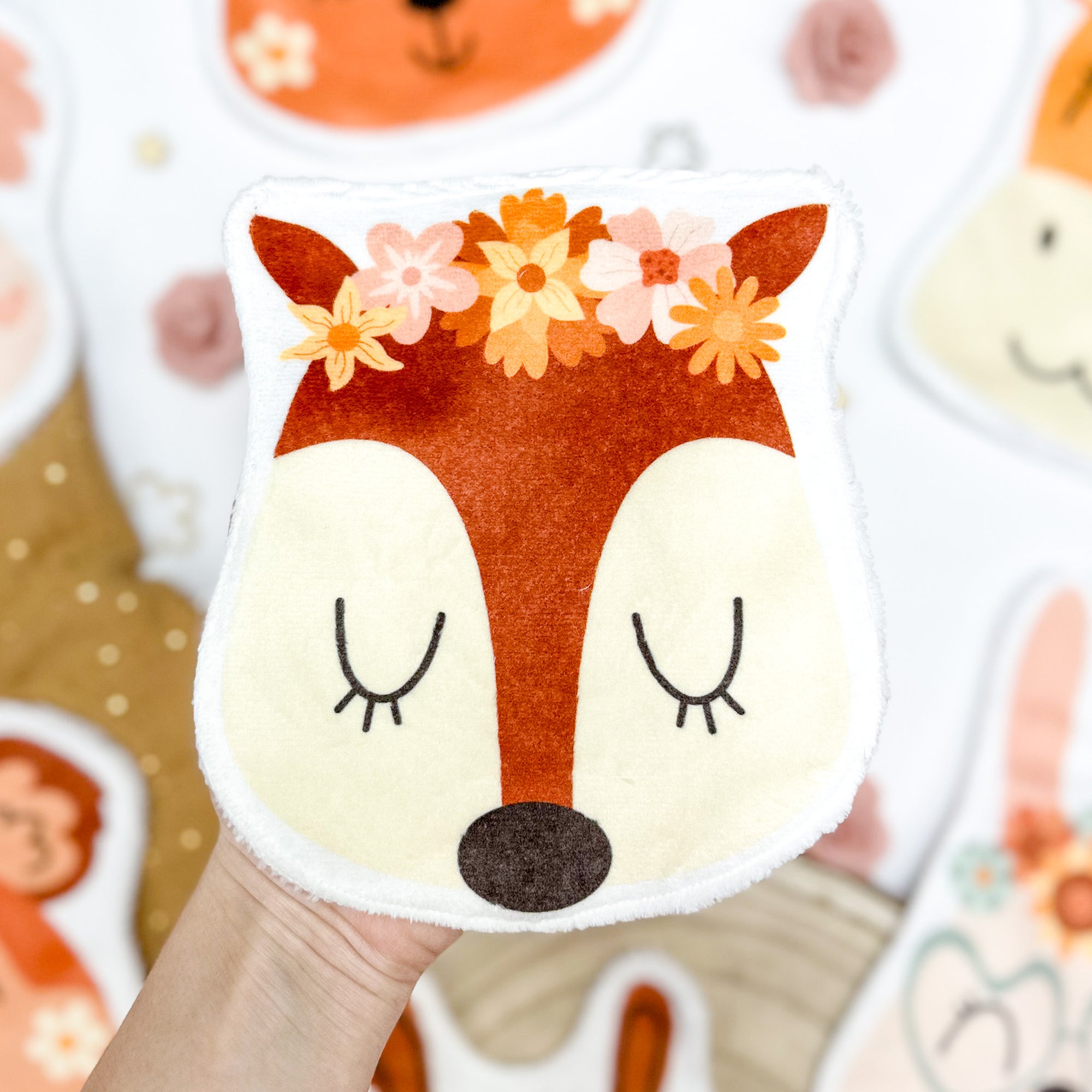 Coton lavable bĂ©bĂ© XXL â biche hippie avec fleurs â coton rĂ©utilisable et ultra doux