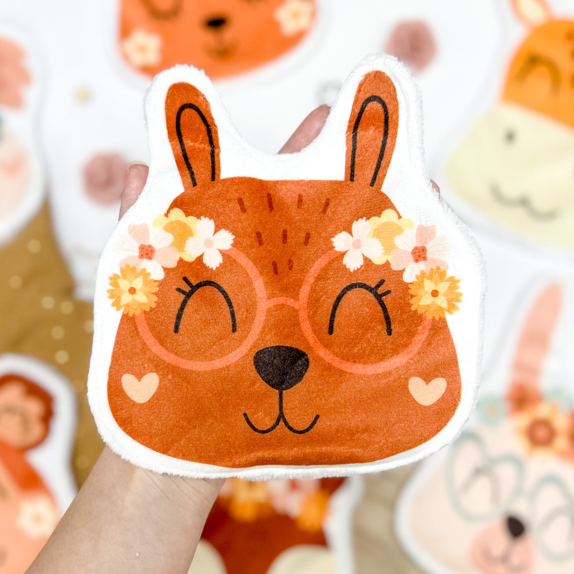 Coton lavable bĂ©bĂ© XXL â ours hippie avec fleurs â coton rĂ©utilisable et ultra doux