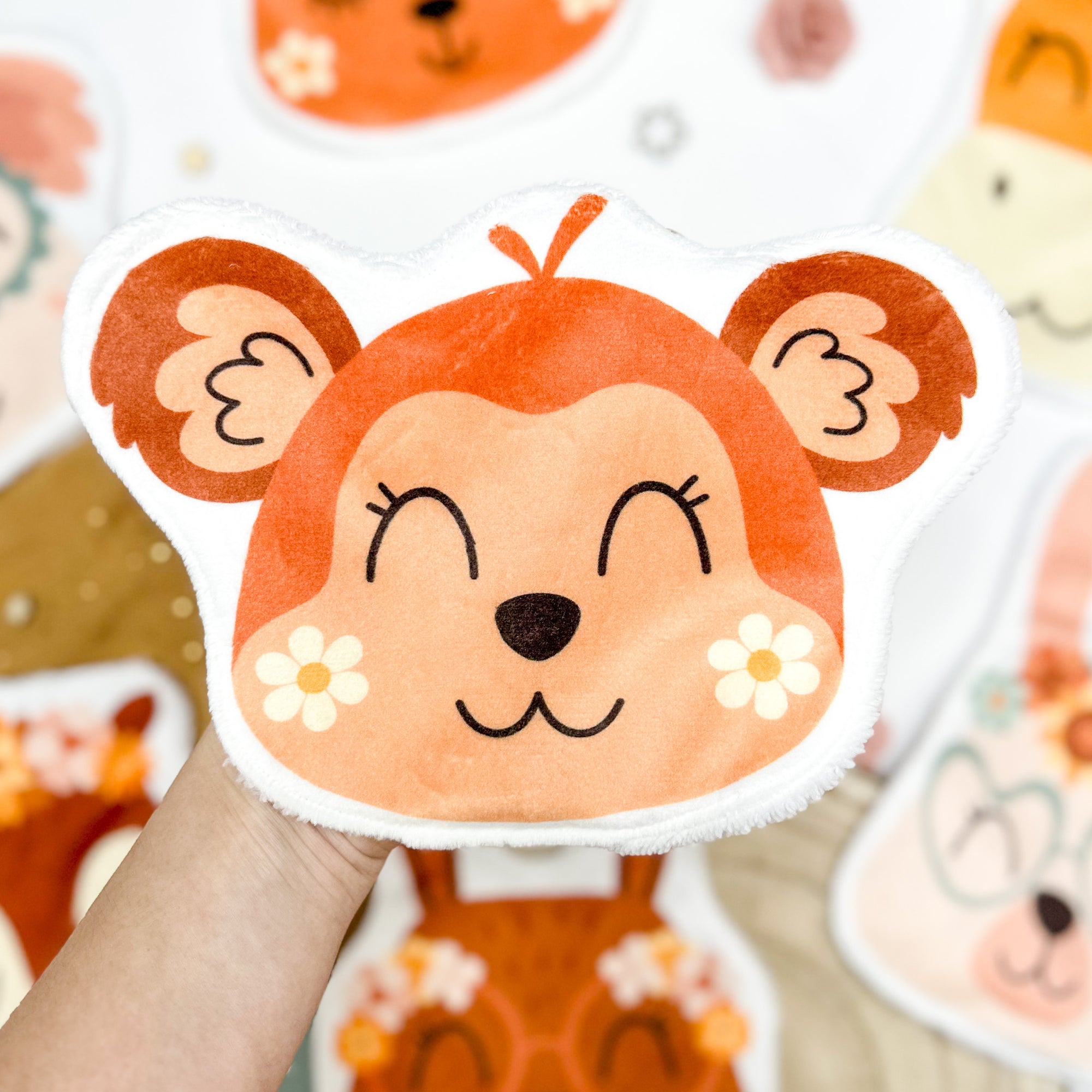 Coton lavable bĂ©bĂ© XXL â singe hippie avec fleurs â coton rĂ©utilisable et ultra doux