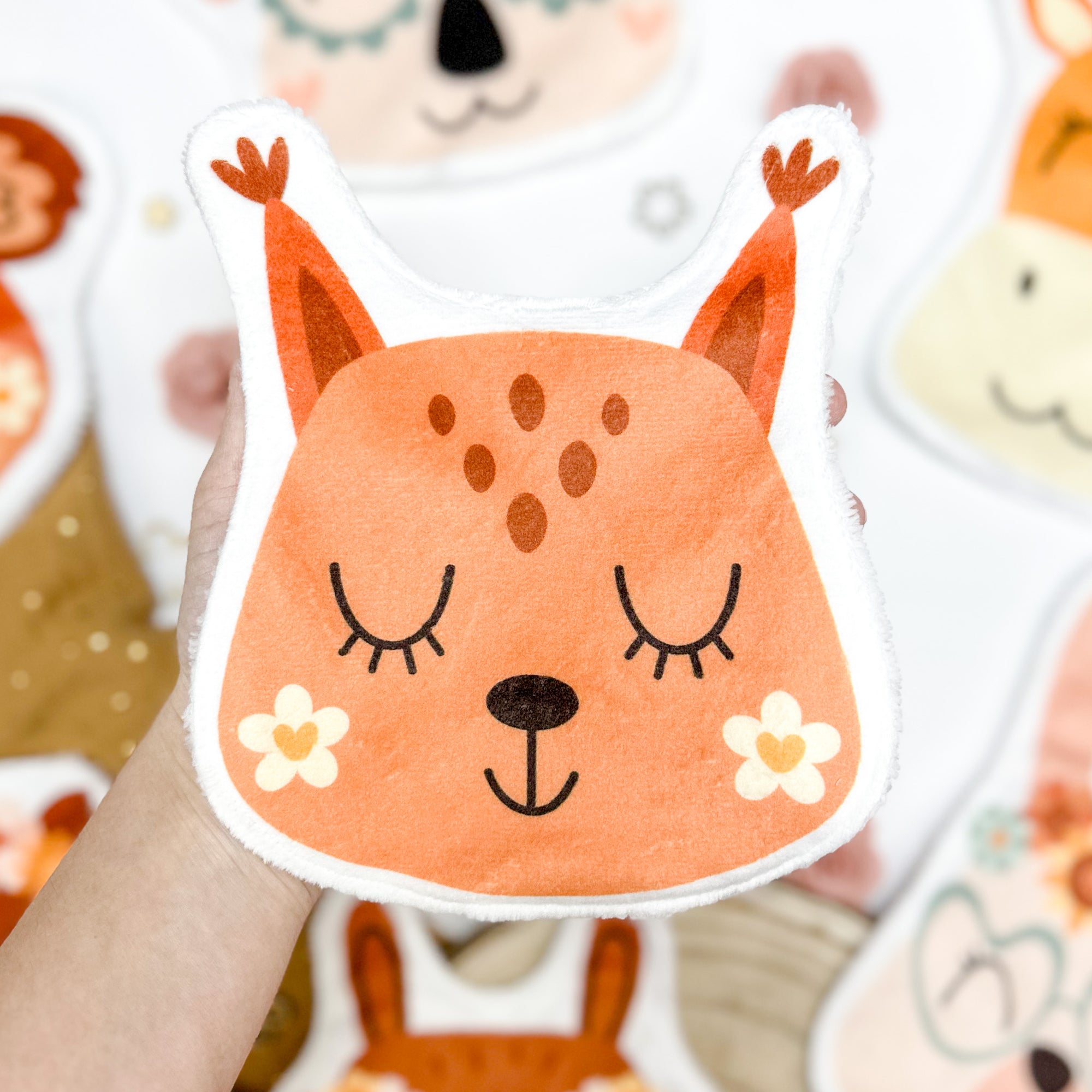 Coton lavable bĂ©bĂ© XXL â Ă©cureuil hippie avec fleurs â coton rĂ©utilisable et ultra doux