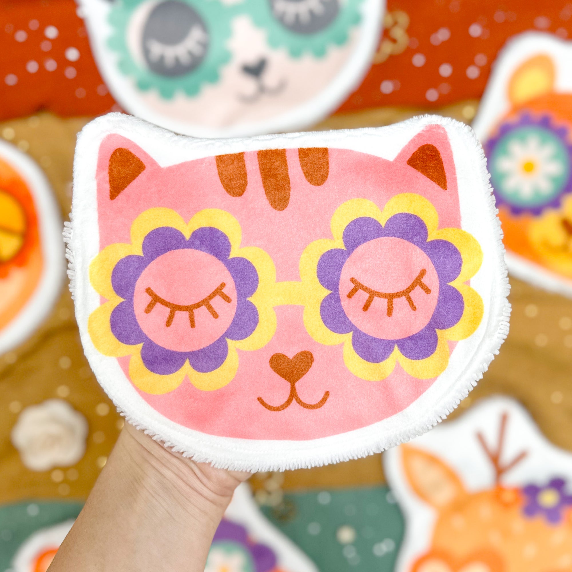 Coton lavable bĂ©bĂ© XXL â chat hippie  â coton rĂ©utilisable et ultra doux