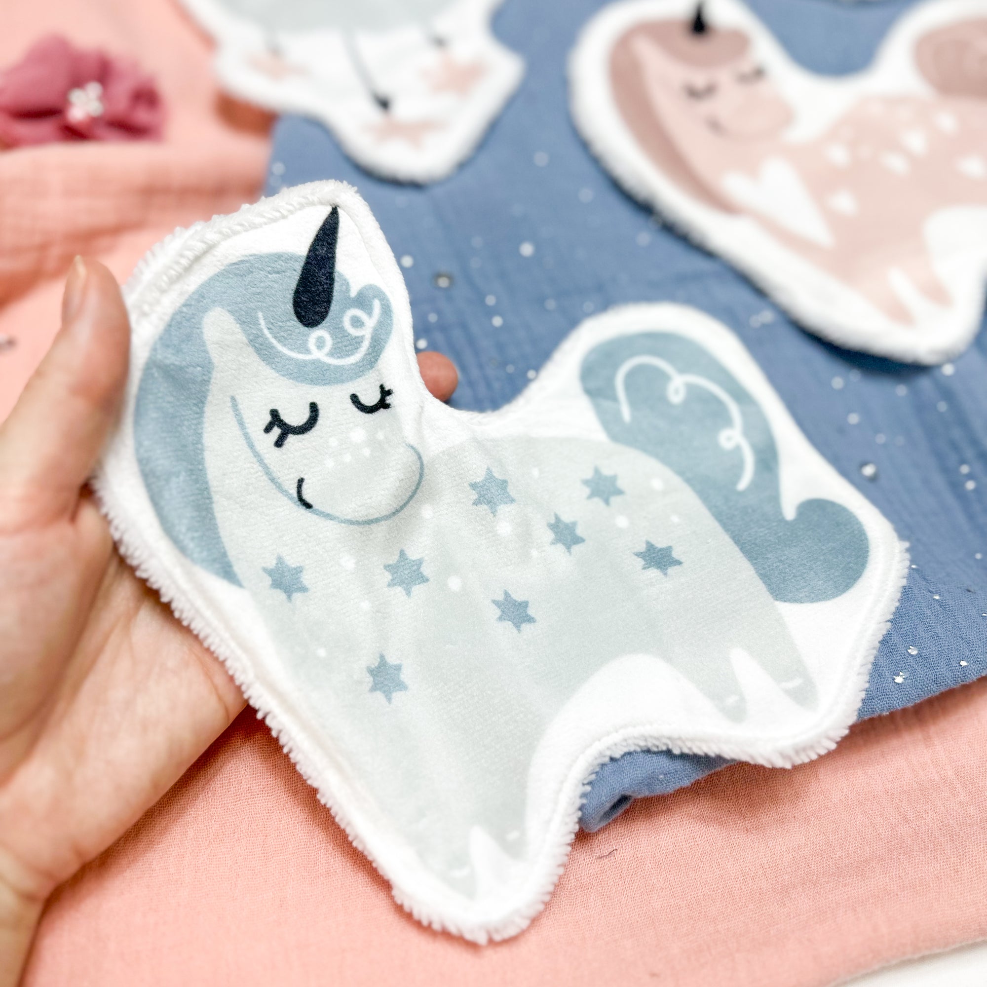 Coton lavable bĂ©bĂ© XXL â licorne â coton rĂ©utilisable et ultra doux