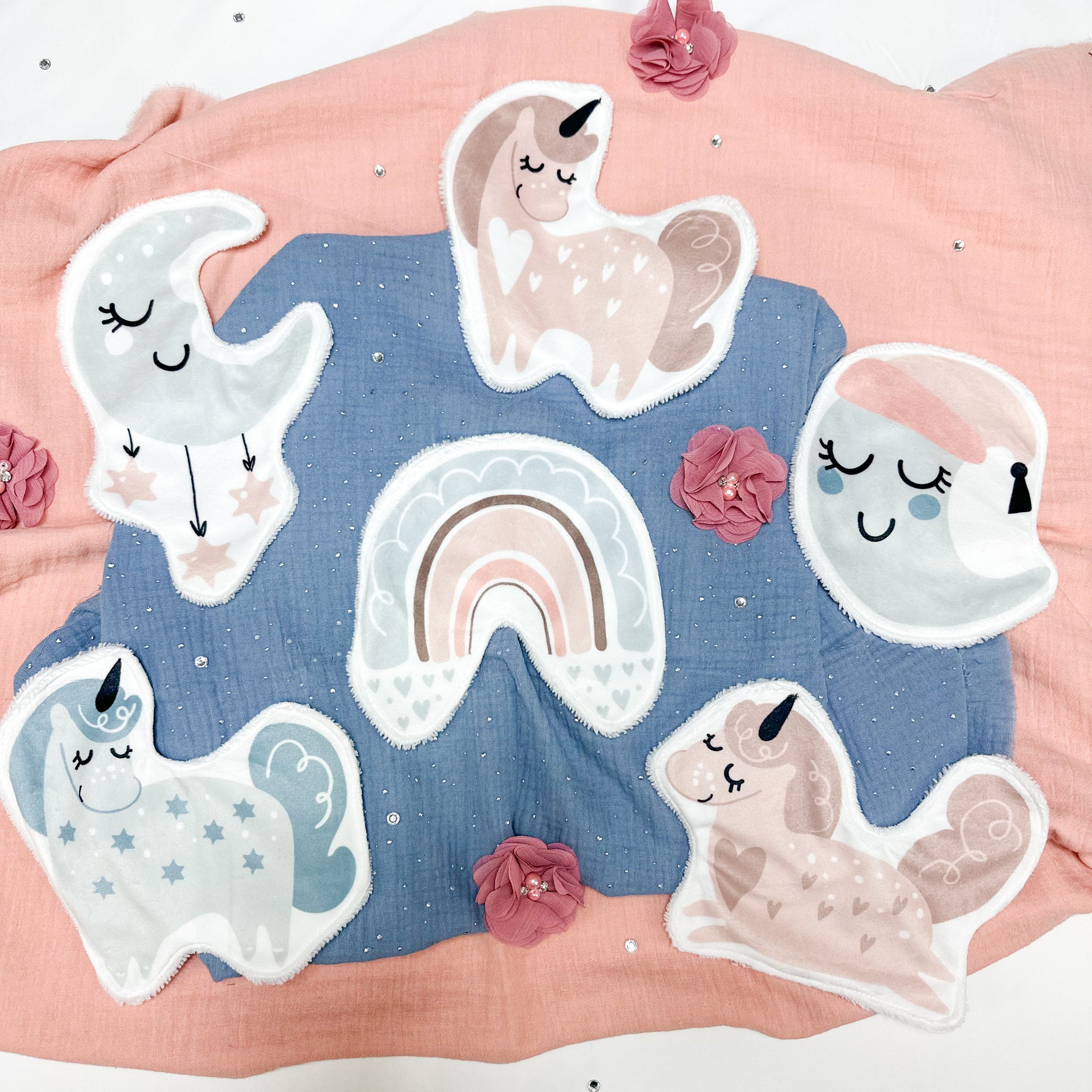 Coton lavable bĂ©bĂ© XXL â licornes â coton rĂ©utilisable et ultra doux
