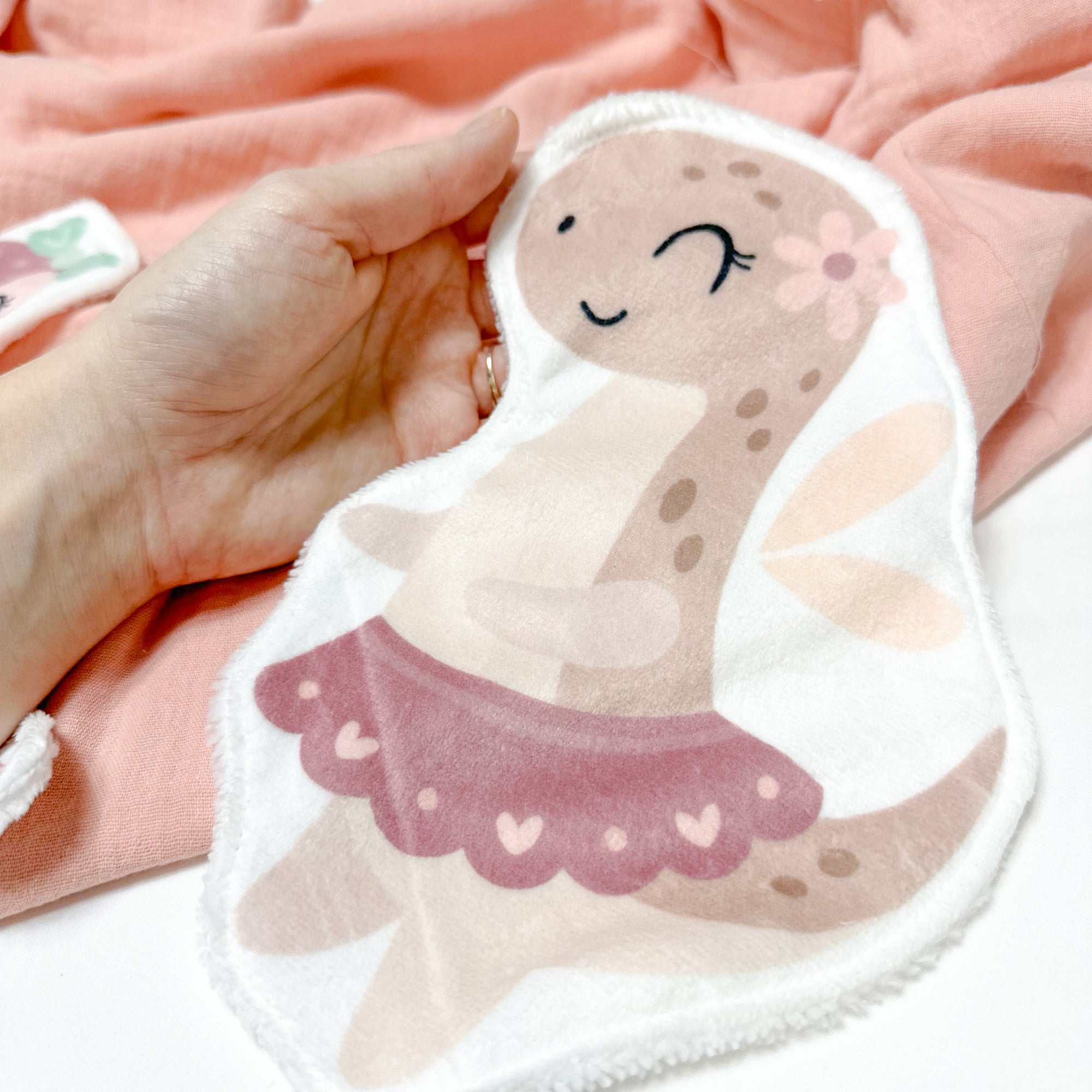 Coton lavable bĂ©bĂ© XXL â dinosaure fĂ©e â coton rĂ©utilisable et ultra doux