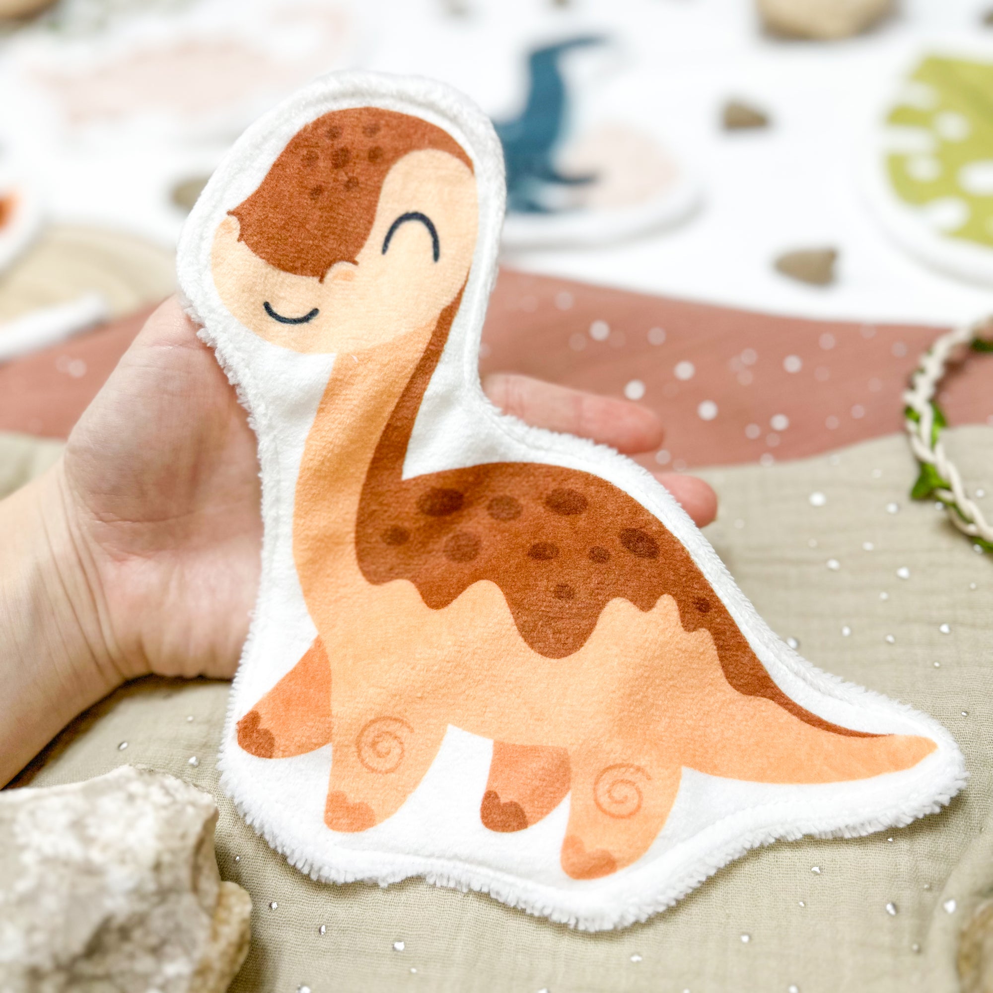 Coton lavable bébé XXL – dinosaure – coton réutilisable et ultra doux