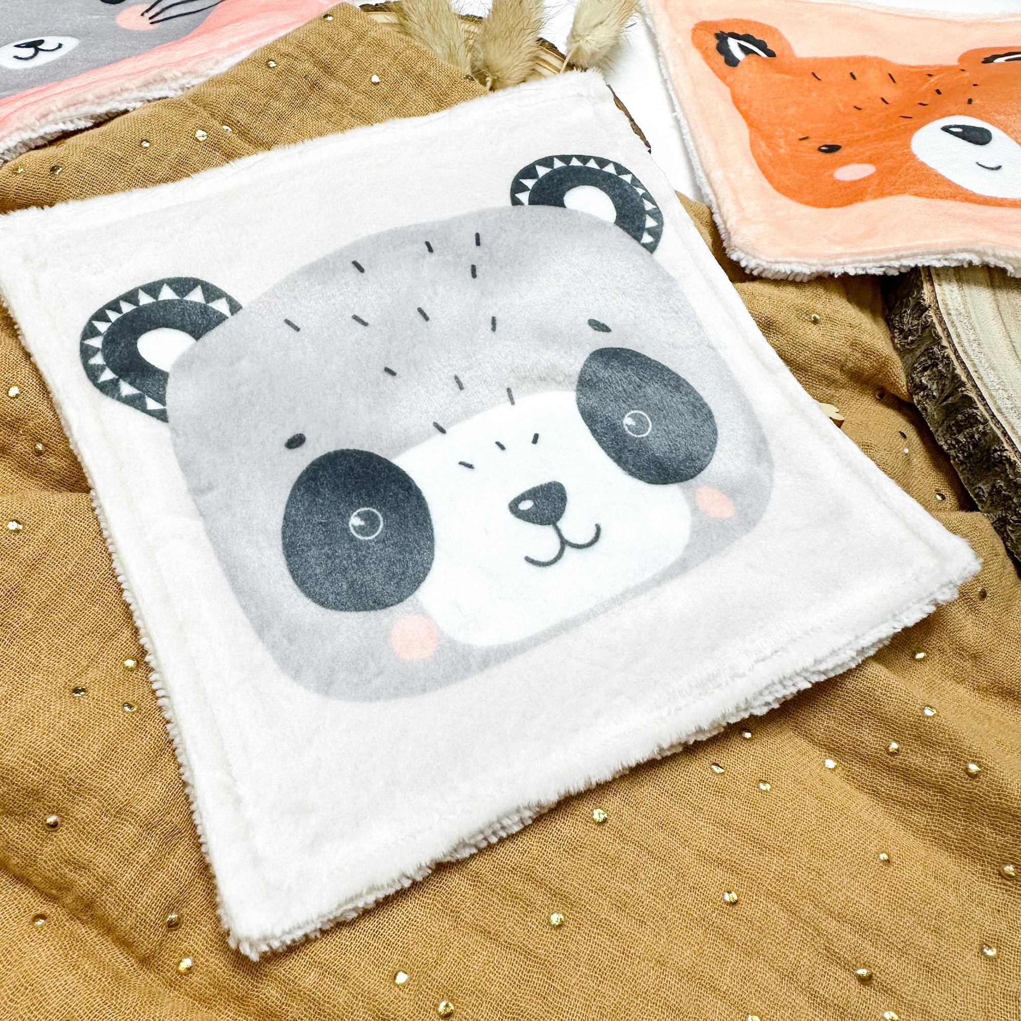 Cotons Lavables Bébé 15x15cm  – Petits Compagnons Scandinaves - Lot De 4