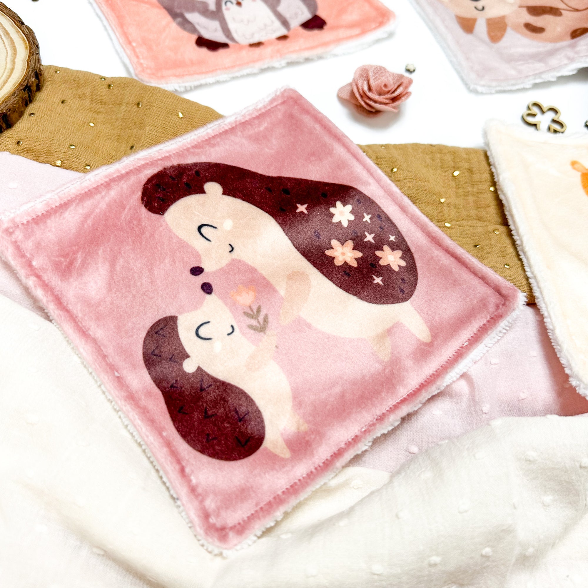 Cotons Lavables Bébé 15x15cm  – Maman & Moi - Lot De 4