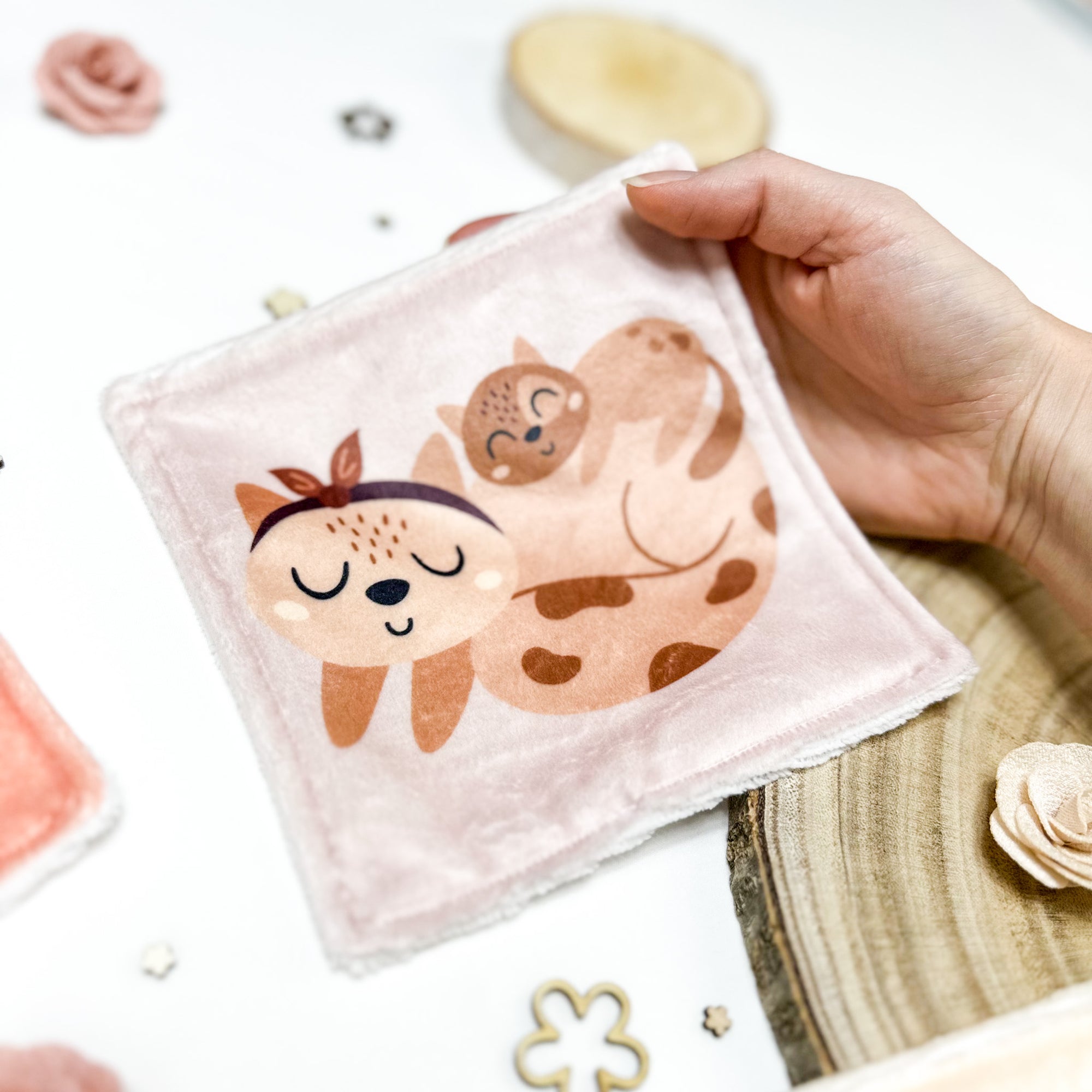 Cotons Lavables Bébé 15x15cm  – Maman & Moi - Lot De 4