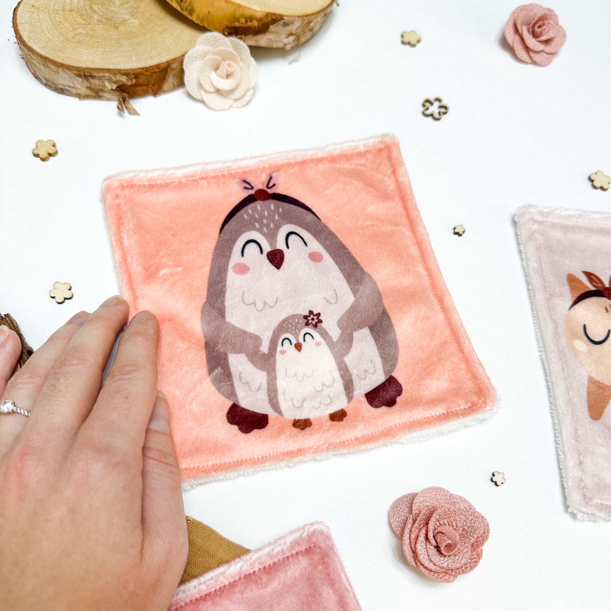 Cotons Lavables Bébé 15x15cm  – Maman & Moi - Lot De 4