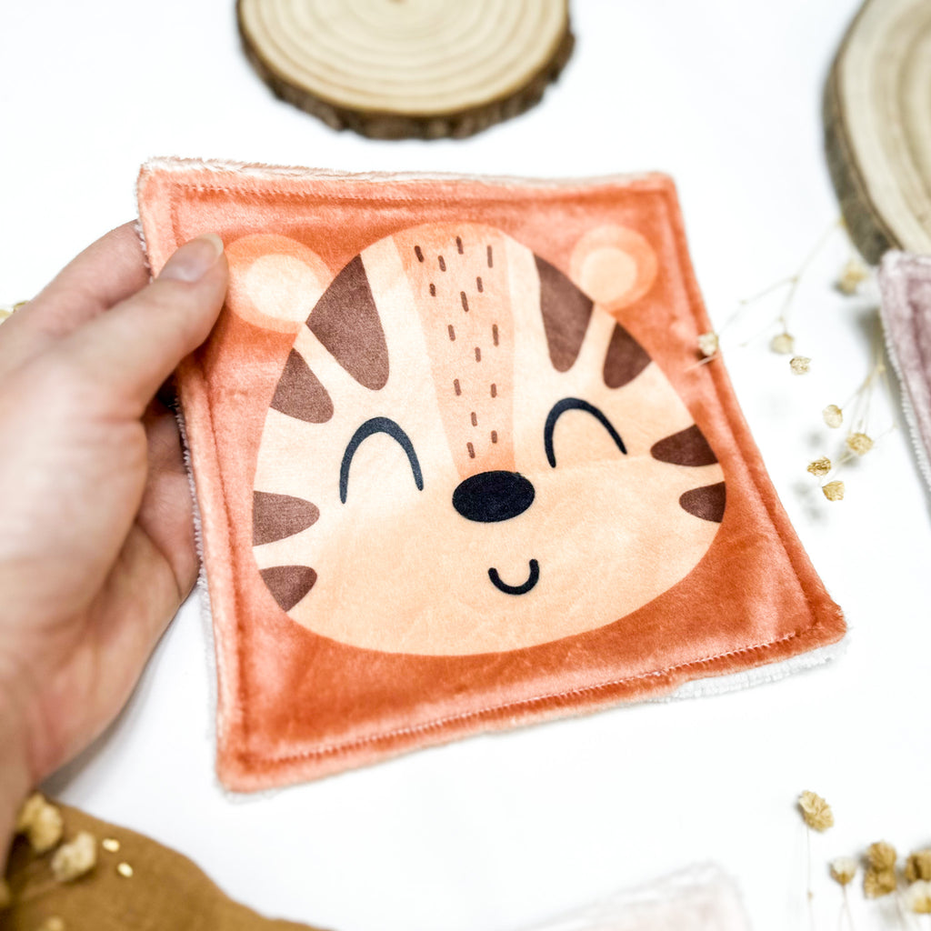 Cotons Lavables Bébé 15x15cm  – Jungle des Câlins - Lot De 4