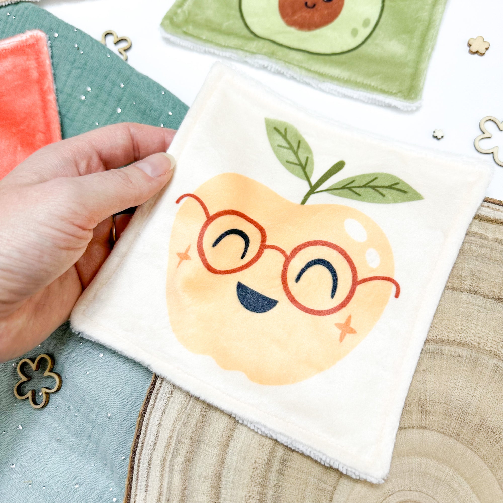 Cotons Lavables Bébé 15x15cm  – Smoothie de Câlins - Lot De 4