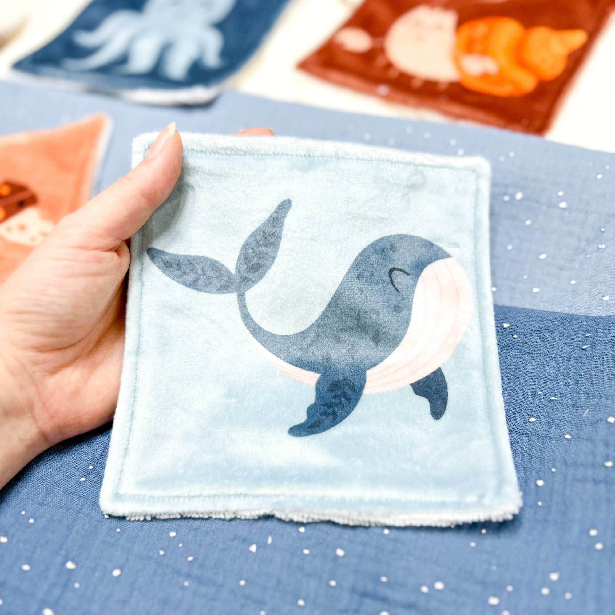 Cotons Lavables Bébé 15x15cm  – Tendresse Salée - Lot De 4