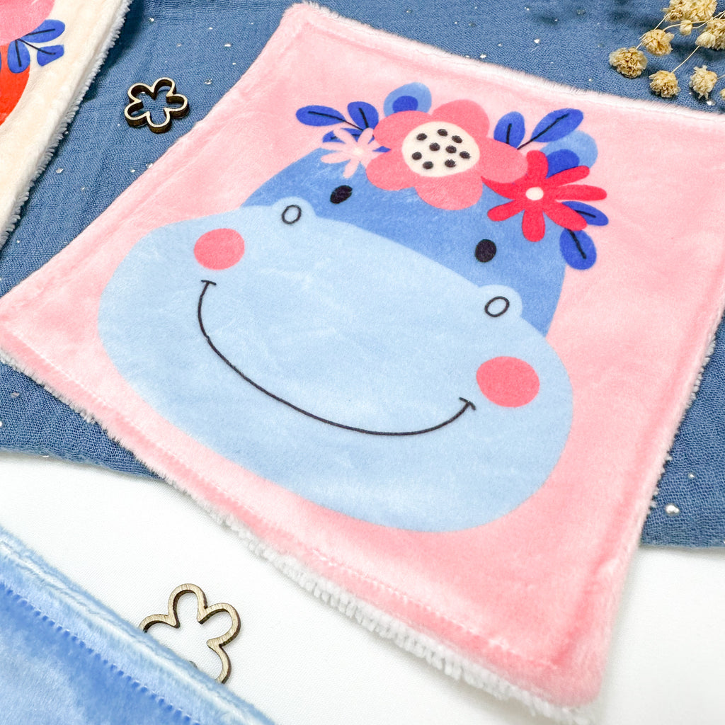 Cotons Lavables Bébé 15x15cm  – Les Petits Fleuris - Lot De 4