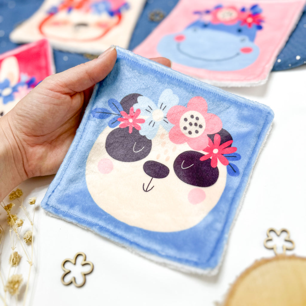 Cotons Lavables Bébé 15x15cm  – Les Petits Fleuris - Lot De 4