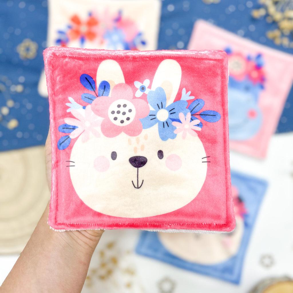 Cotons Lavables Bébé 15x15cm  – Les Petits Fleuris - Lot De 4