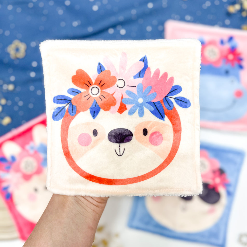 Cotons Lavables Bébé 15x15cm  – Les Petits Fleuris - Lot De 4