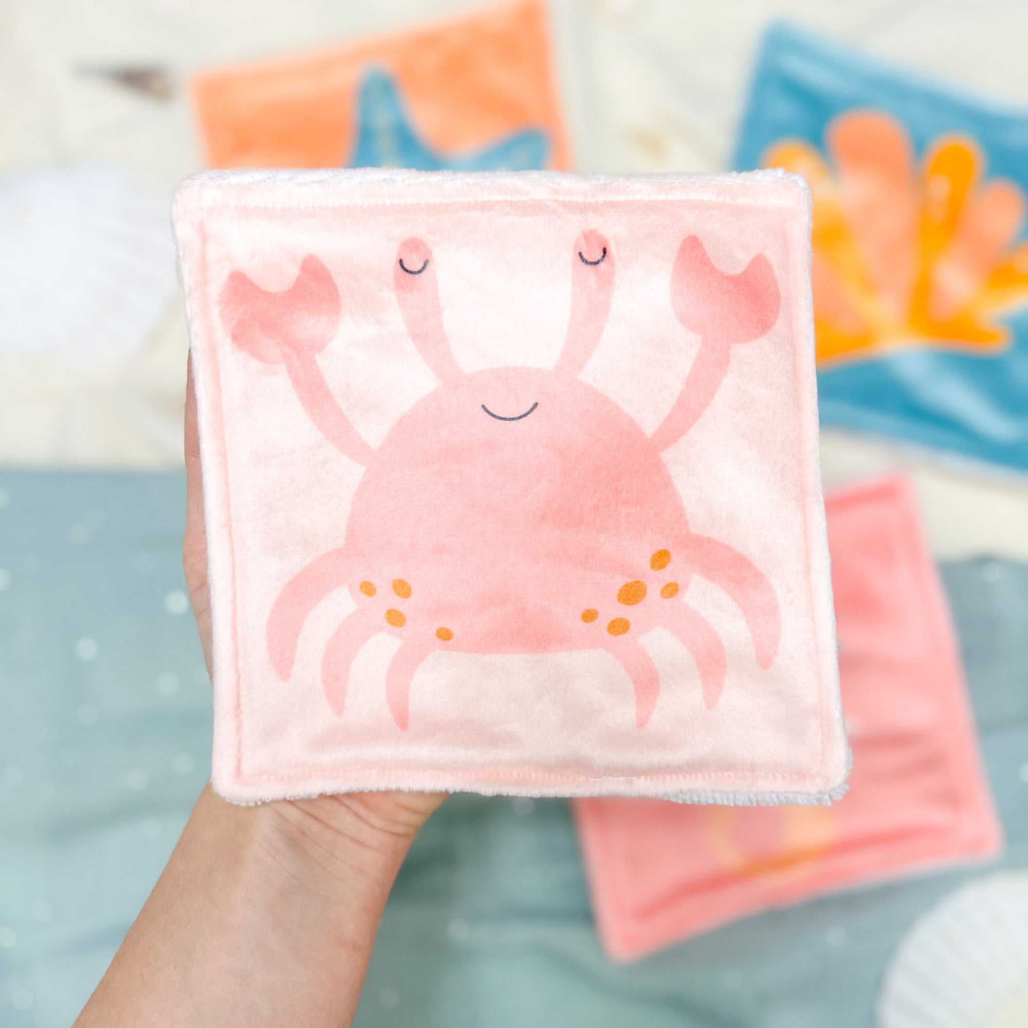 Cotons Lavables Bébé 15x15cm  – Petits Flots d’Amour - Lot De 4