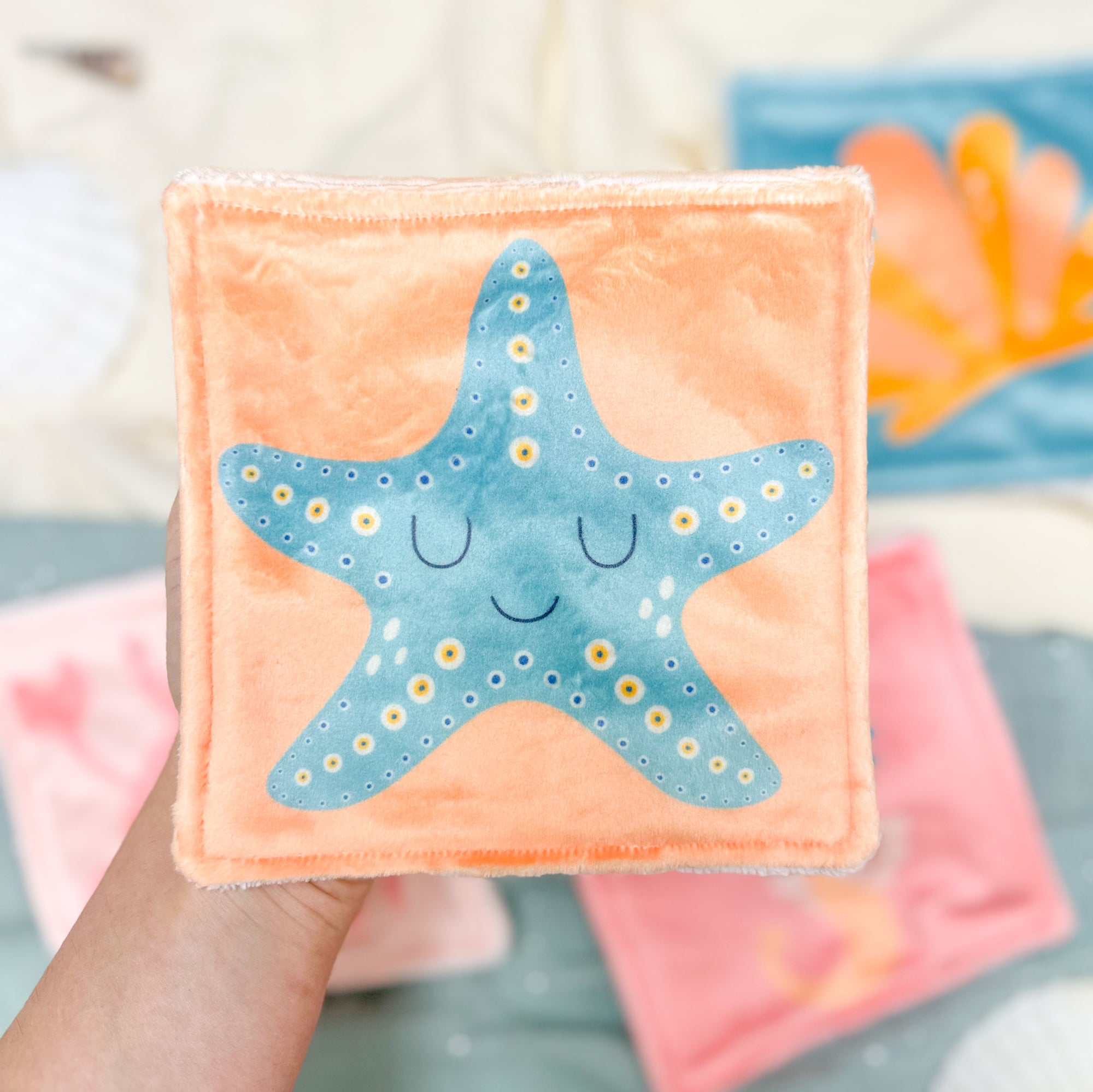 Cotons Lavables Bébé 15x15cm  – Petits Flots d’Amour - Lot De 4