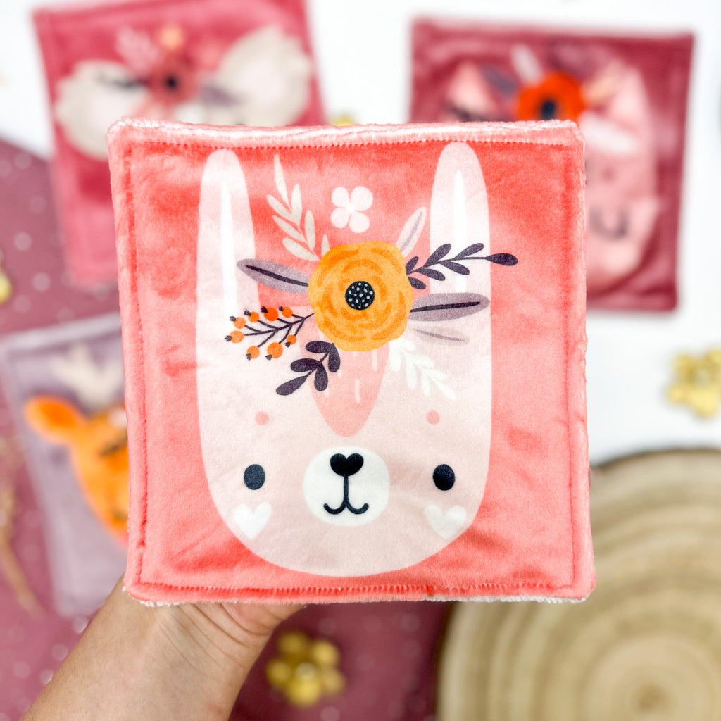 Cotons Lavables Bébé 15x15cm  – Compagnons en Fleurs - Lot De 4