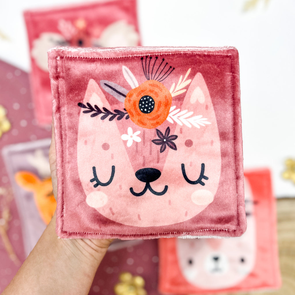 Cotons Lavables Bébé 15x15cm  – Compagnons en Fleurs - Lot De 4