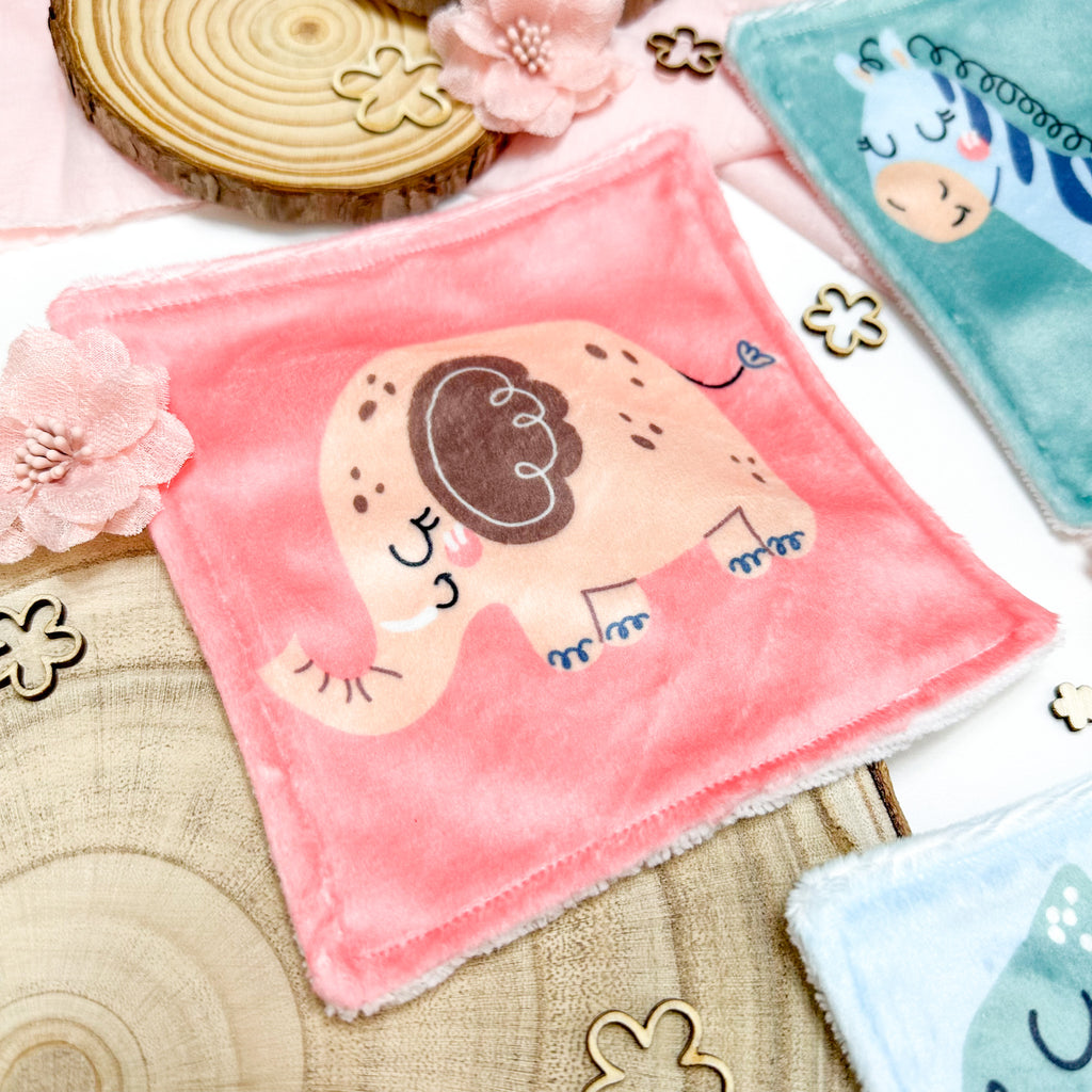 Cotons Lavables Bébé 15x15cm  – Petite Jungle Rêveuse - Lot De 4