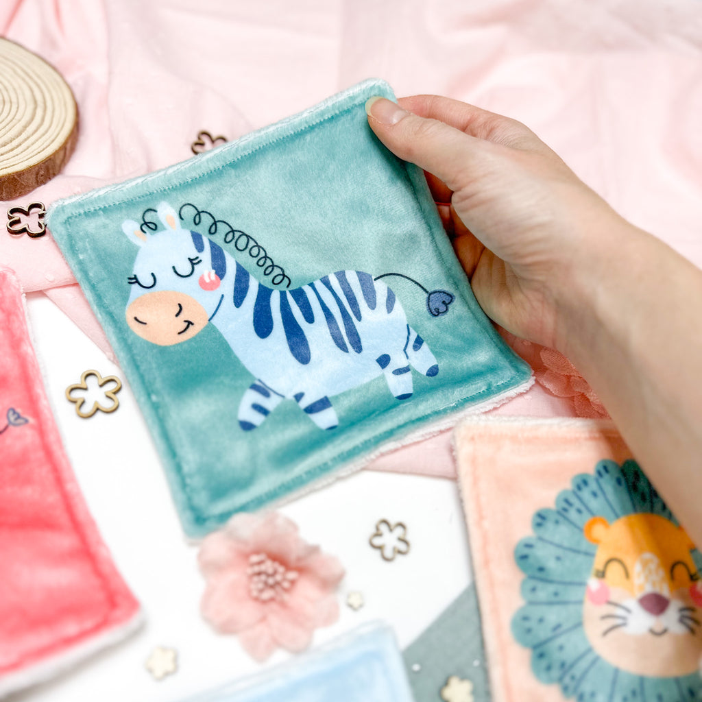 Cotons Lavables Bébé 15x15cm  – Petite Jungle Rêveuse - Lot De 4