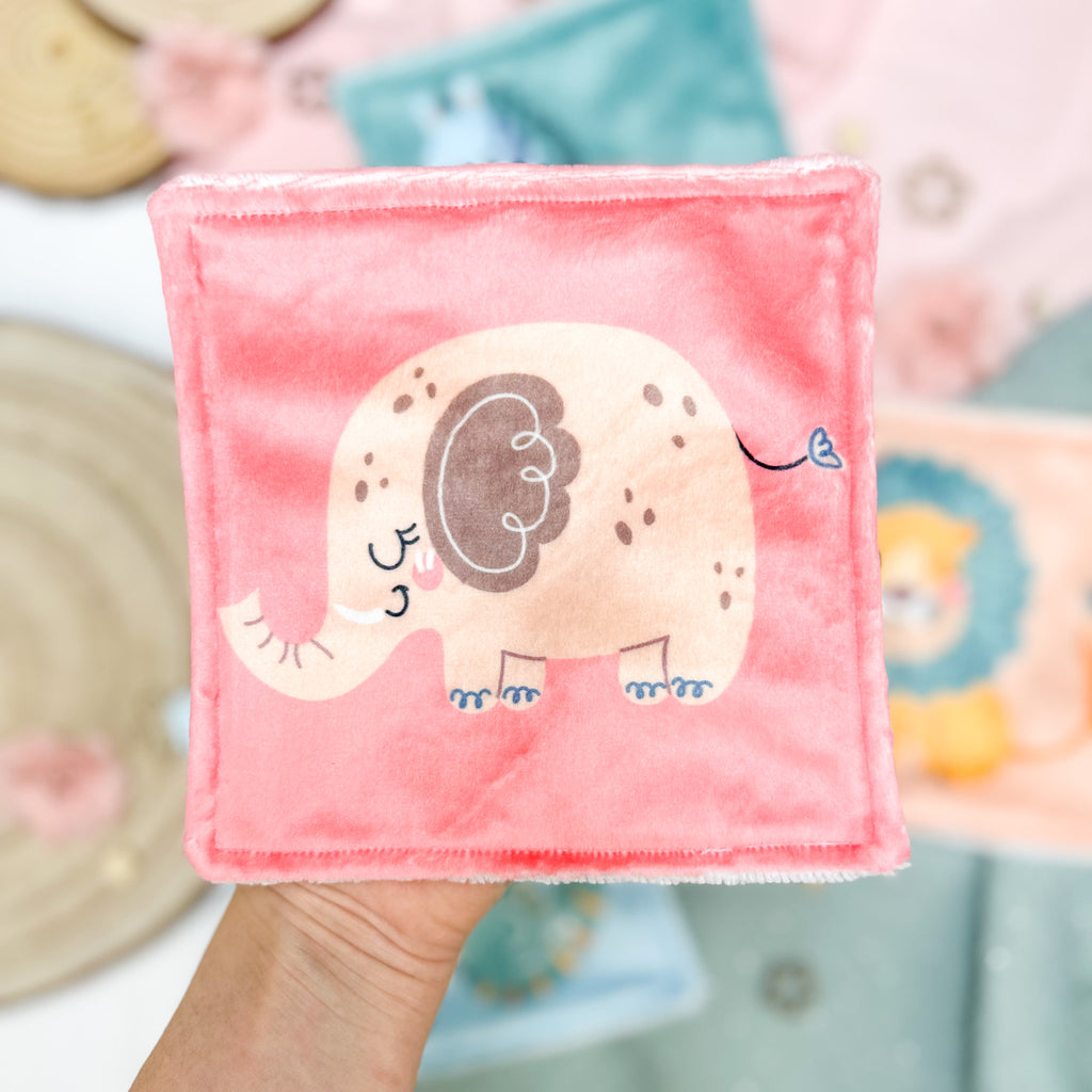 Cotons Lavables Bébé 15x15cm  – Petite Jungle Rêveuse - Lot De 4