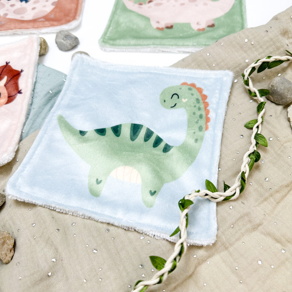 Cotons Lavables Bébé 15x15cm  – Le Gang des P’tits Fossiles - Lot De 4