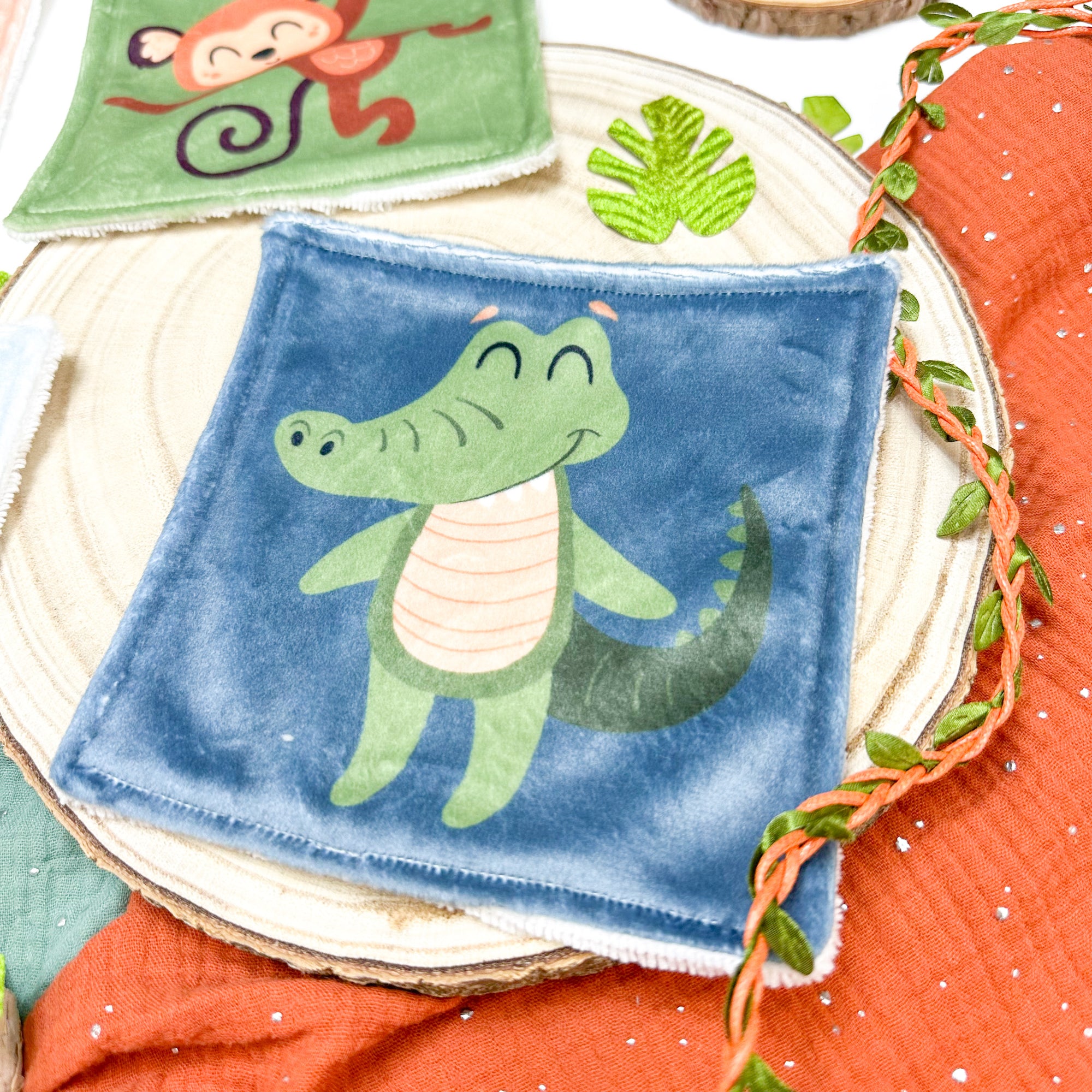 Cotons Lavables Bébé 15x15cm  – Z’animos Tropicool - Lot De 4