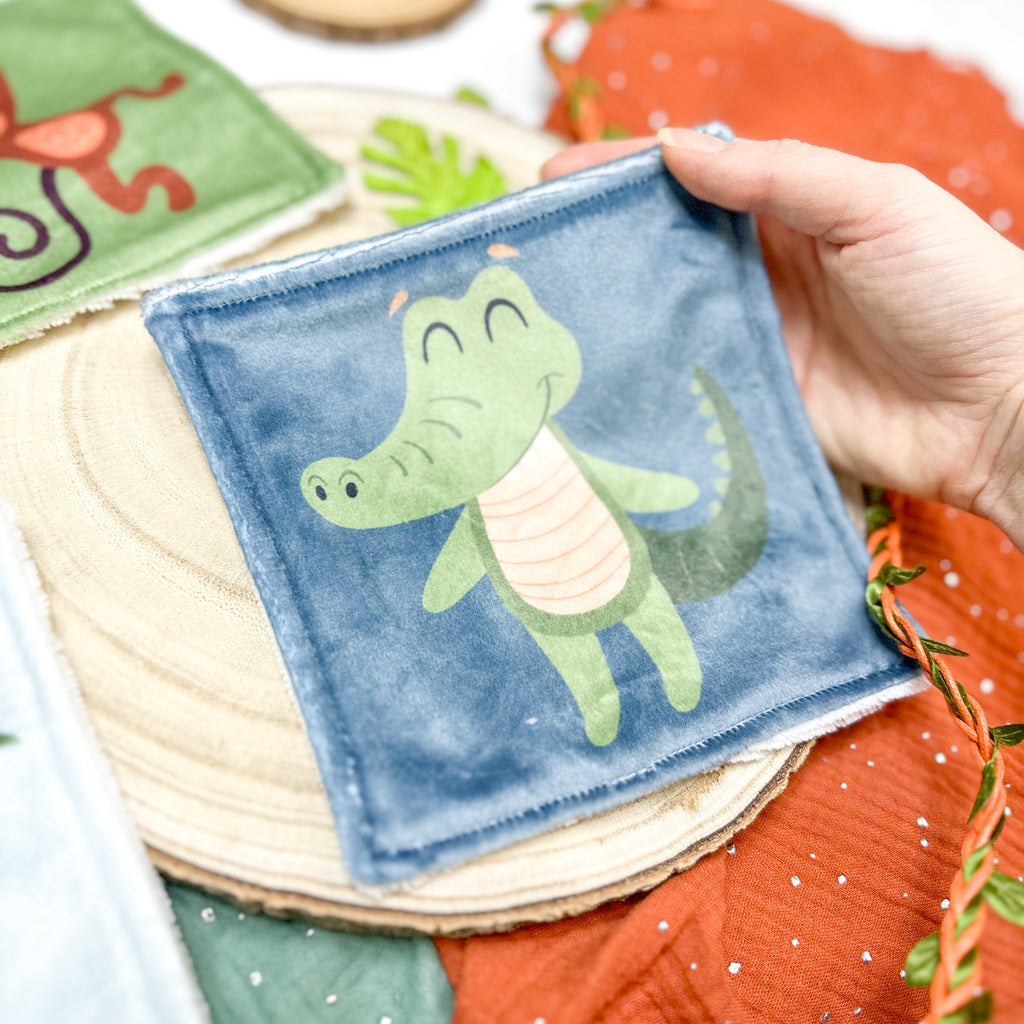 Cotons Lavables Bébé 15x15cm  – Z’animos Tropicool - Lot De 4