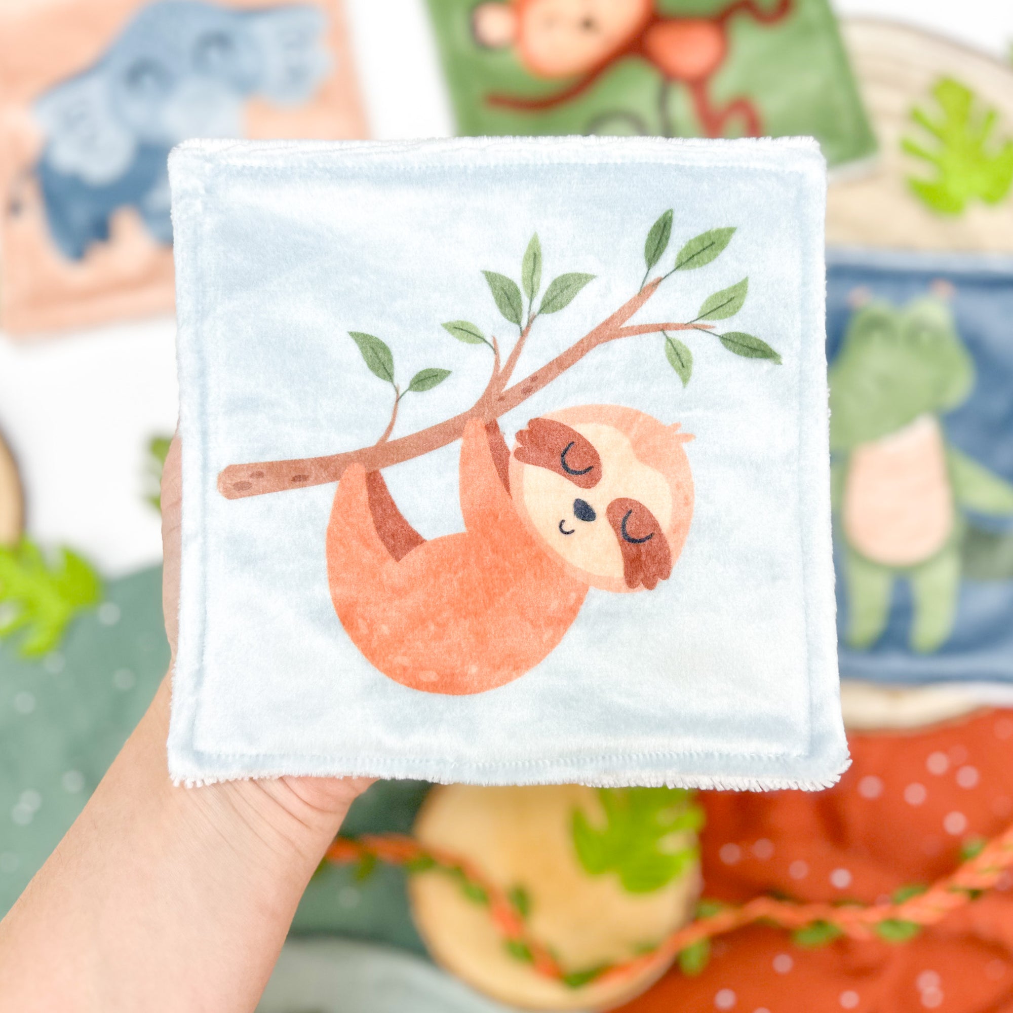 Cotons Lavables Bébé 15x15cm  – Z’animos Tropicool - Lot De 4