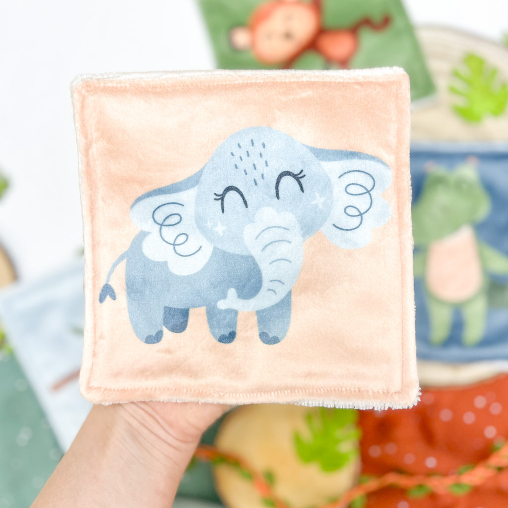 Cotons Lavables Bébé 15x15cm  – Z’animos Tropicool - Lot De 4