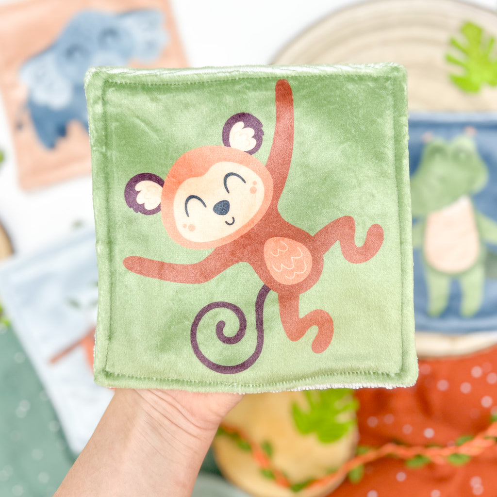 Cotons Lavables Bébé 15x15cm  – Z’animos Tropicool - Lot De 4