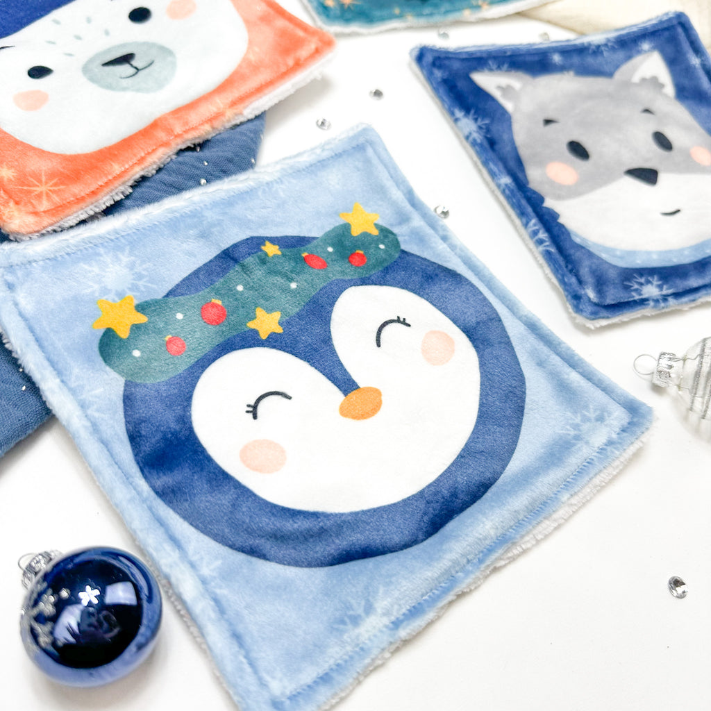 Cotons Lavables Bébé 15x15cm  – Noël en Douceur - Lot De 4