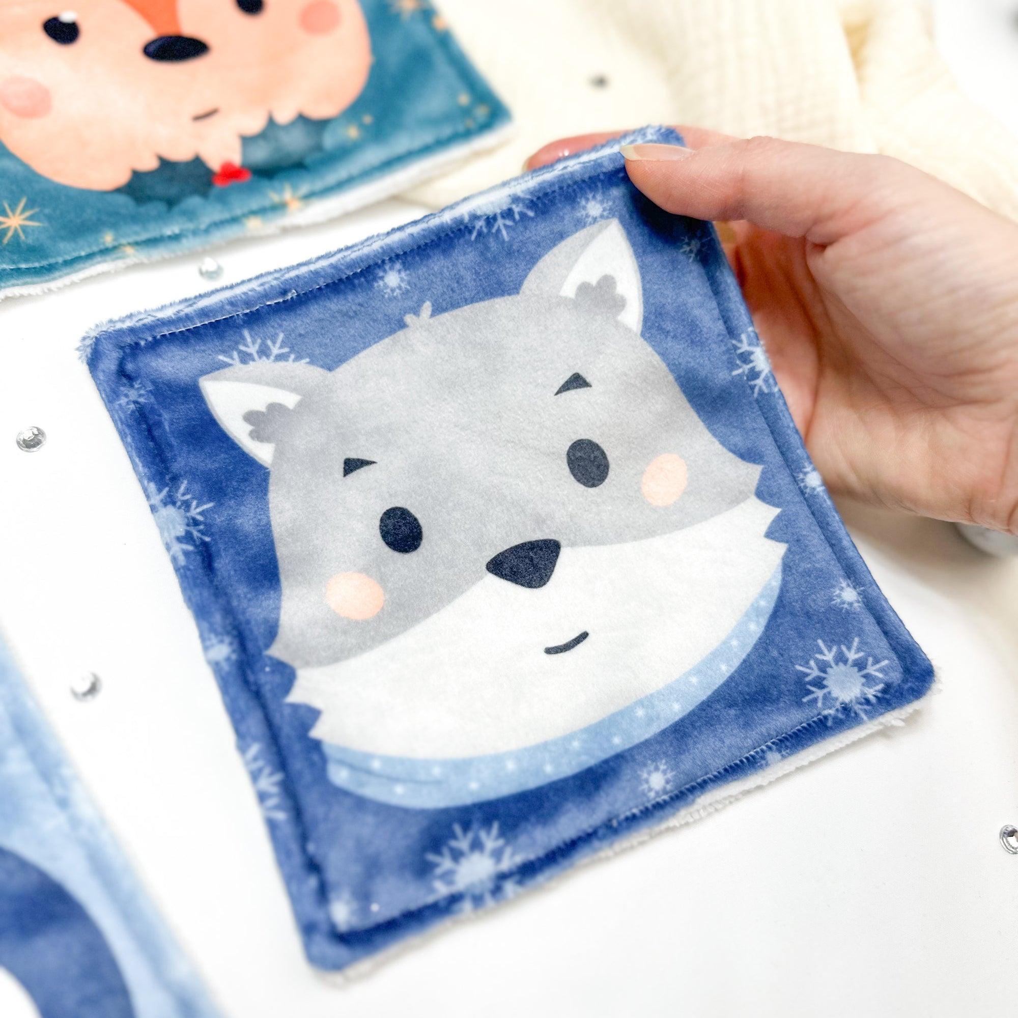 Cotons Lavables Bébé 15x15cm  – Noël en Douceur - Lot De 4