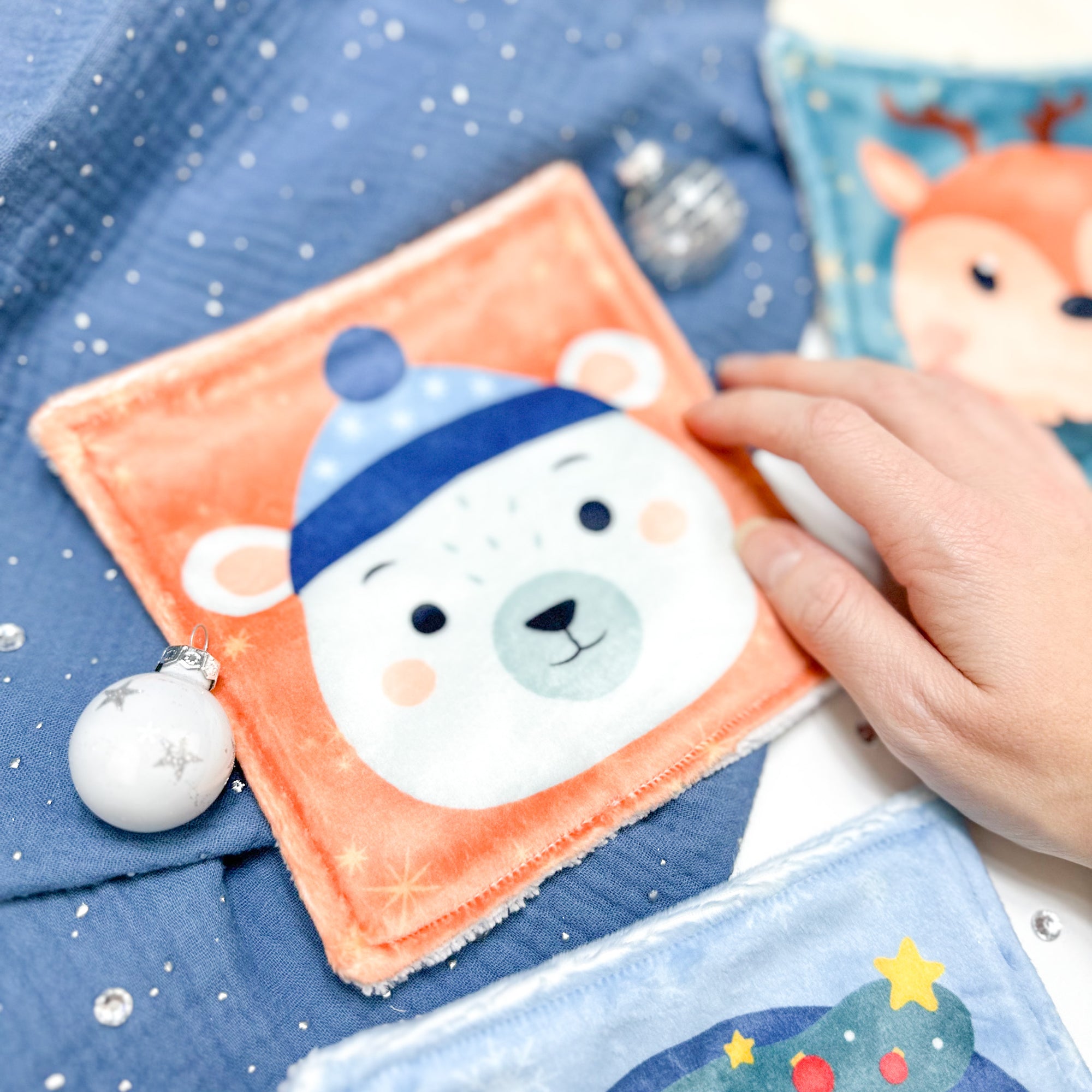 Cotons Lavables Bébé 15x15cm  – Noël en Douceur - Lot De 4