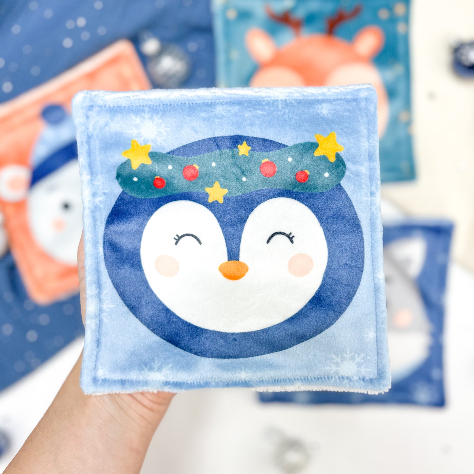 Cotons Lavables Bébé 15x15cm  – Noël en Douceur - Lot De 4